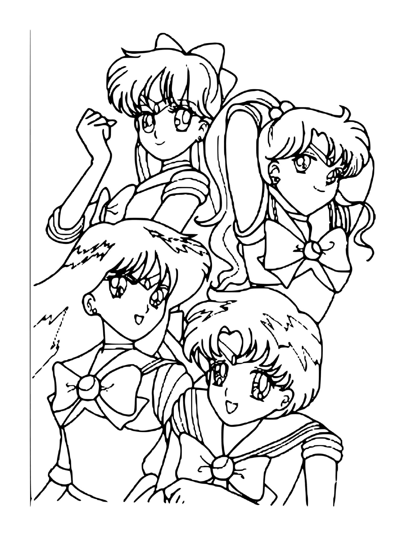   Groupe de personnes ensembles avec Sailor Moon 