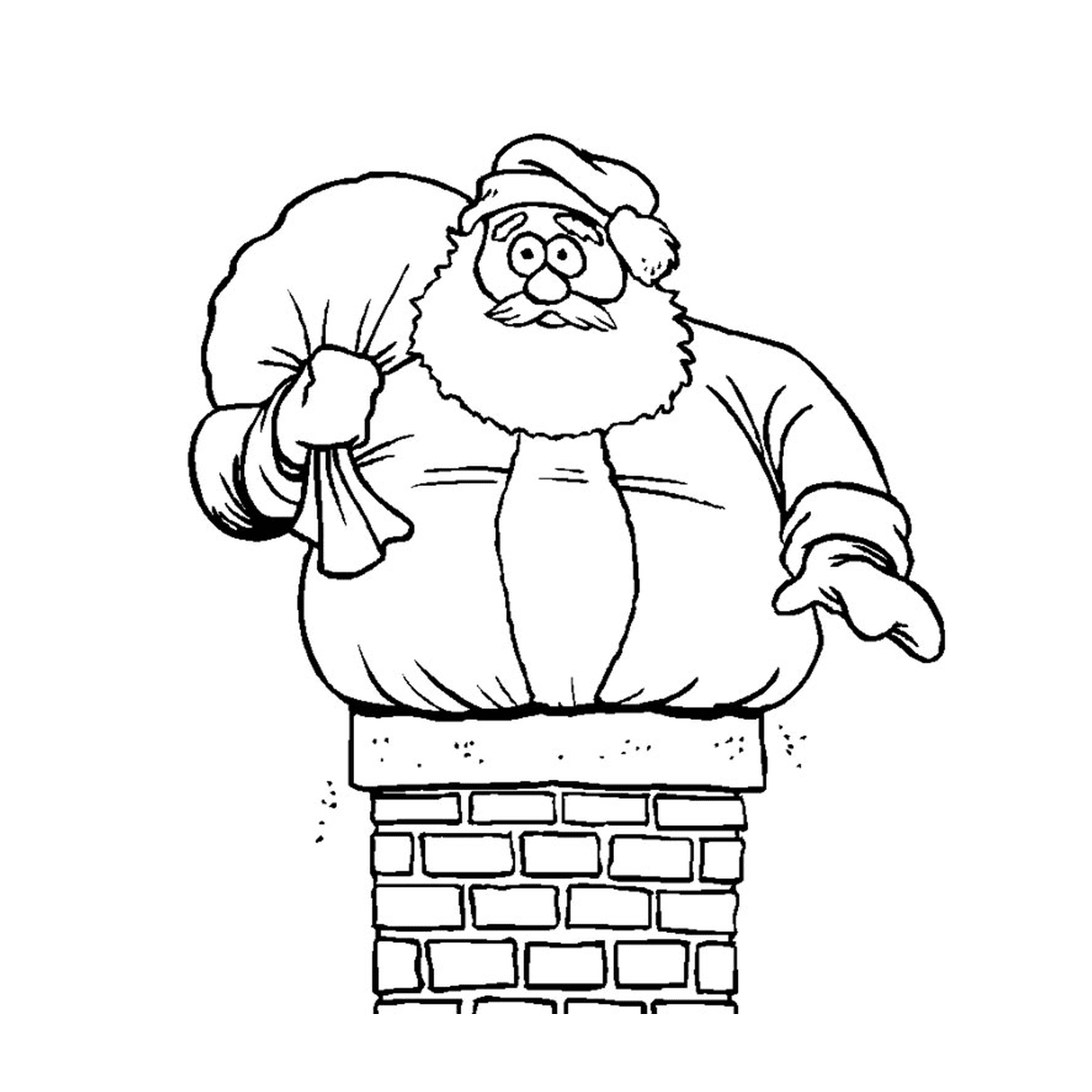  Père Noël sur une cheminée 