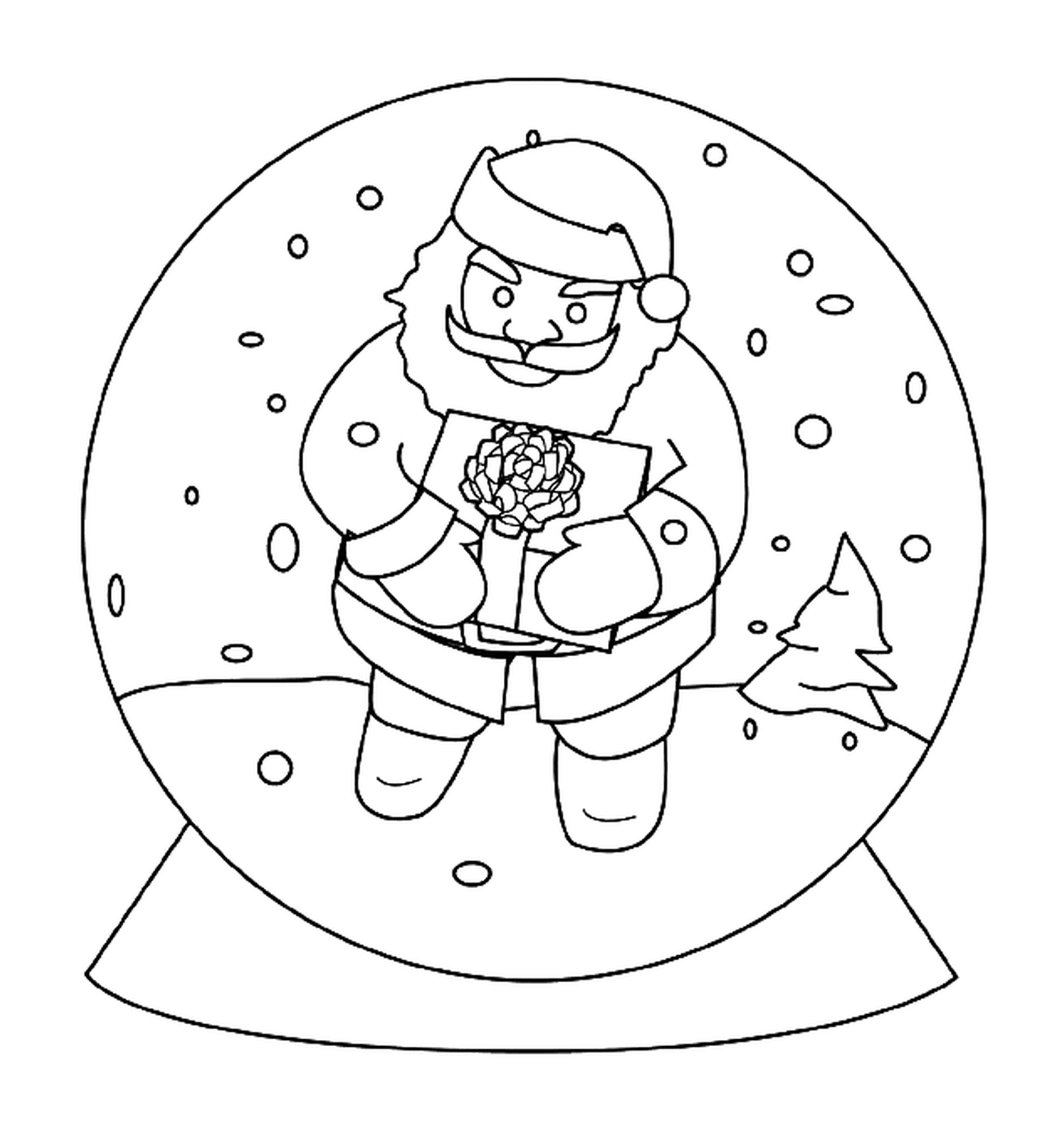   Père Noël dans une boule de neige 
