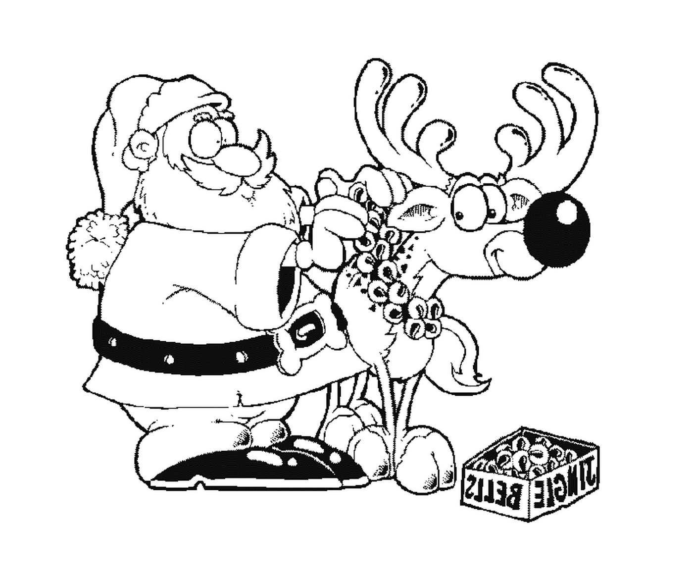   père Noël et un renne 