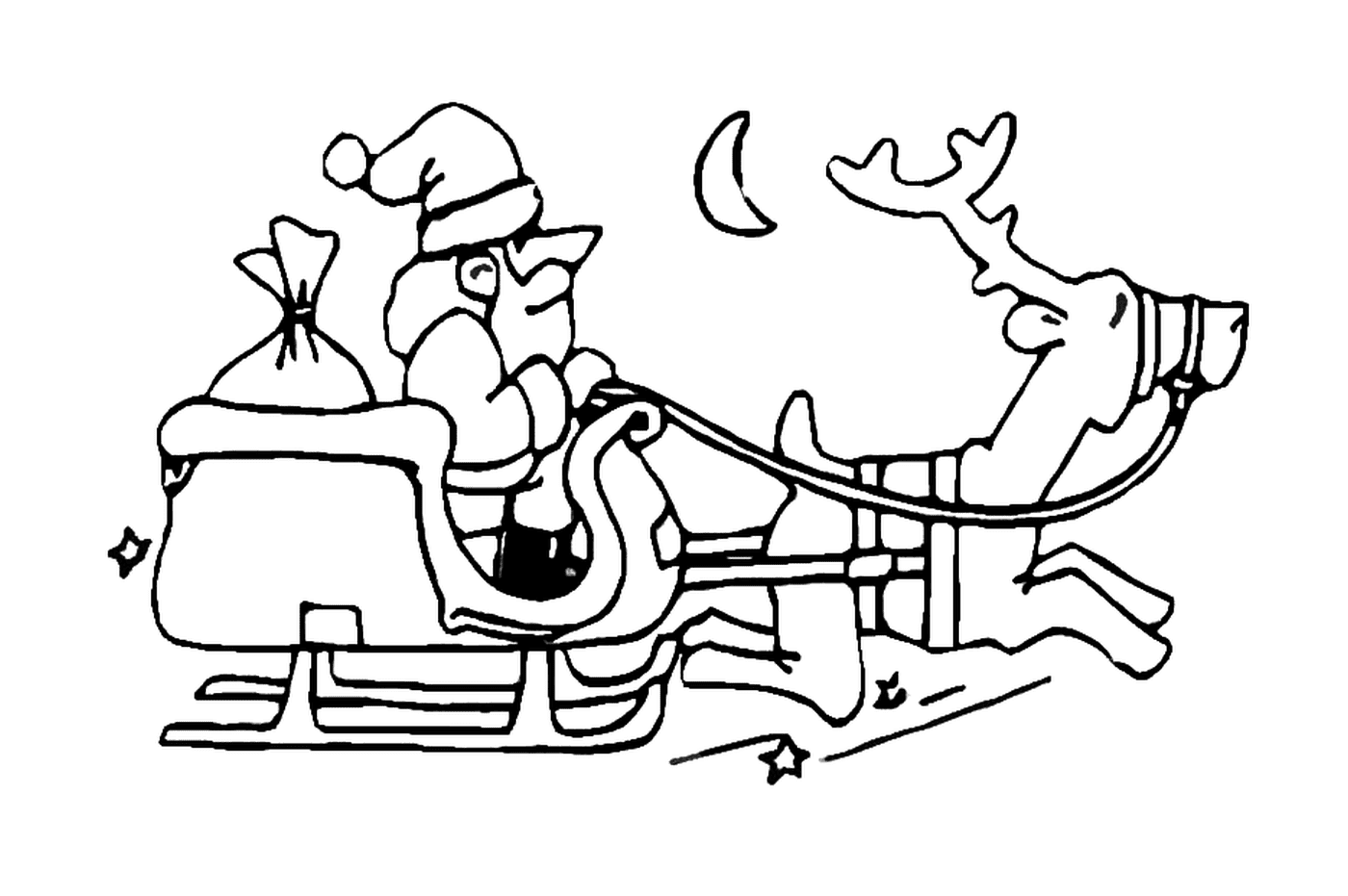   père Noël avec son traîneau 