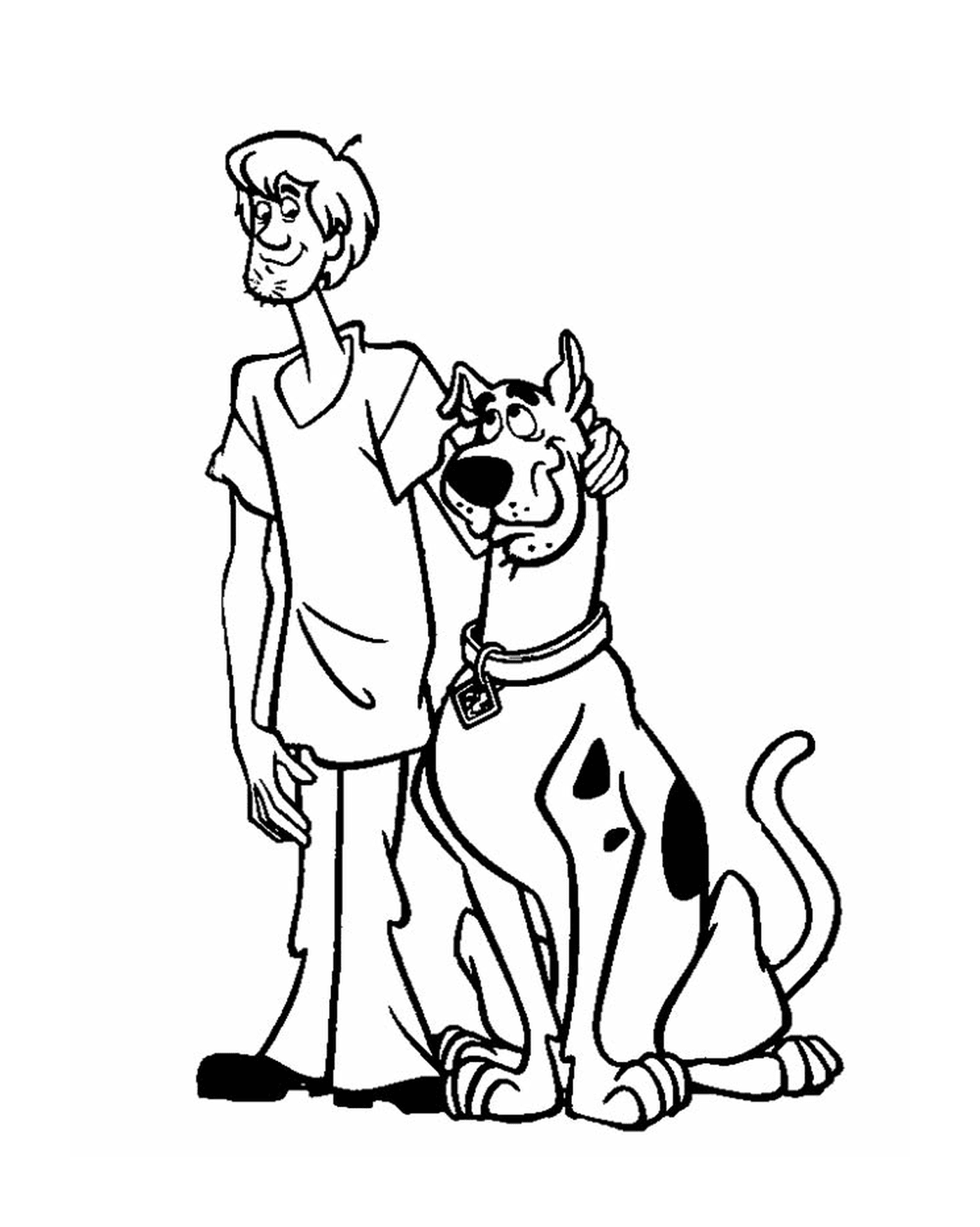   Un homme et un chien 
