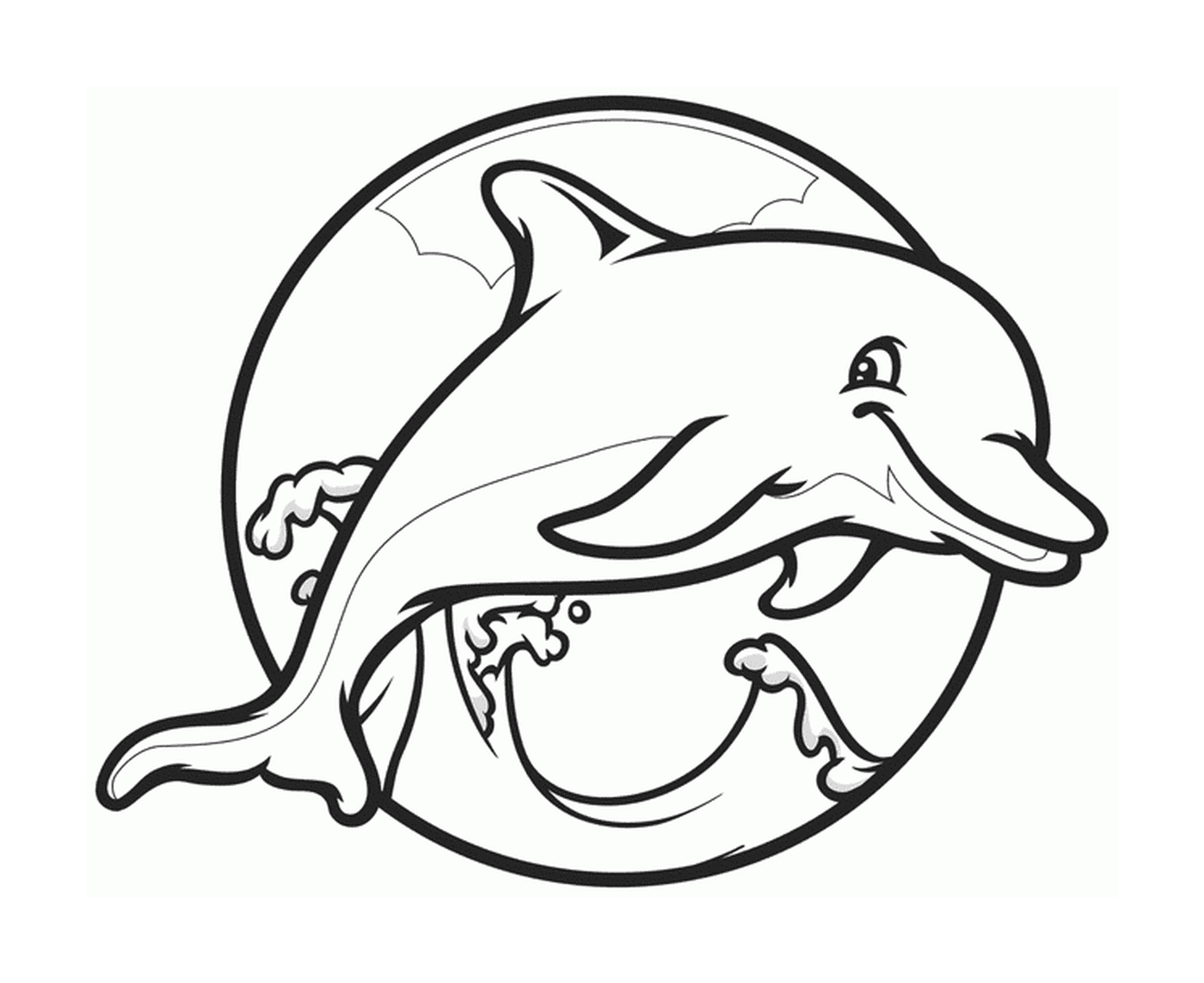   un dauphin facile pour les maternelles 