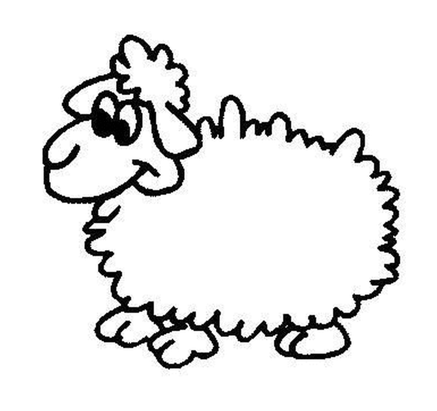   Doux mouton dans champs 