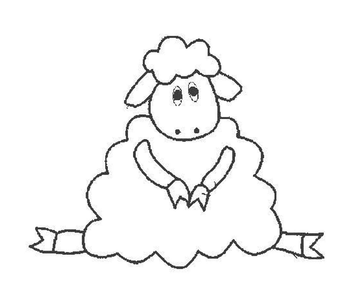   Mouton assis sur nuage 