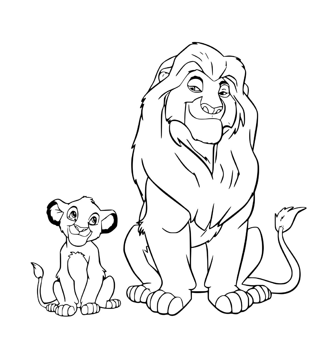   Un lion et son lionceau 