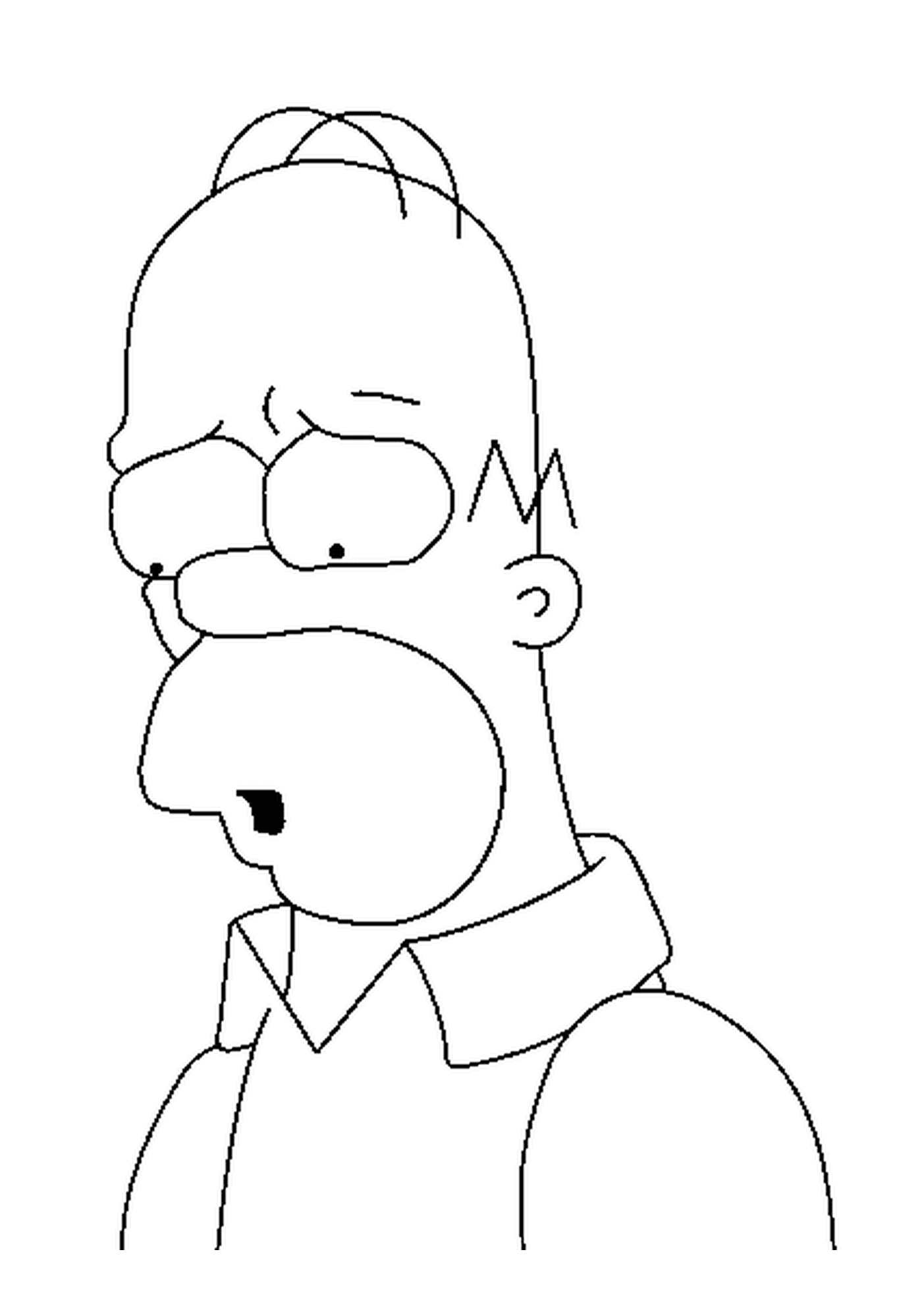   Homer Simpson, visage triste 