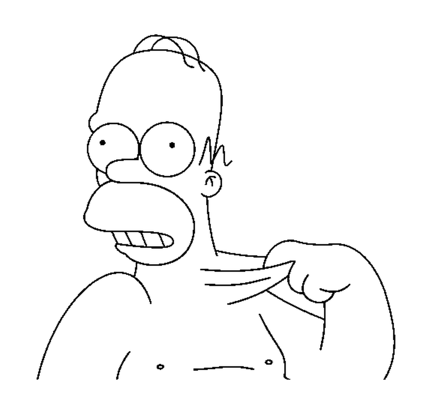   Homer Simpson avec une peau élastique 