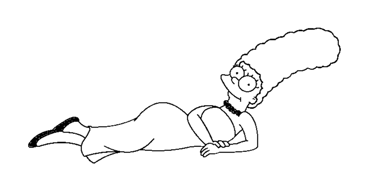   Marge Simpson allongée 
