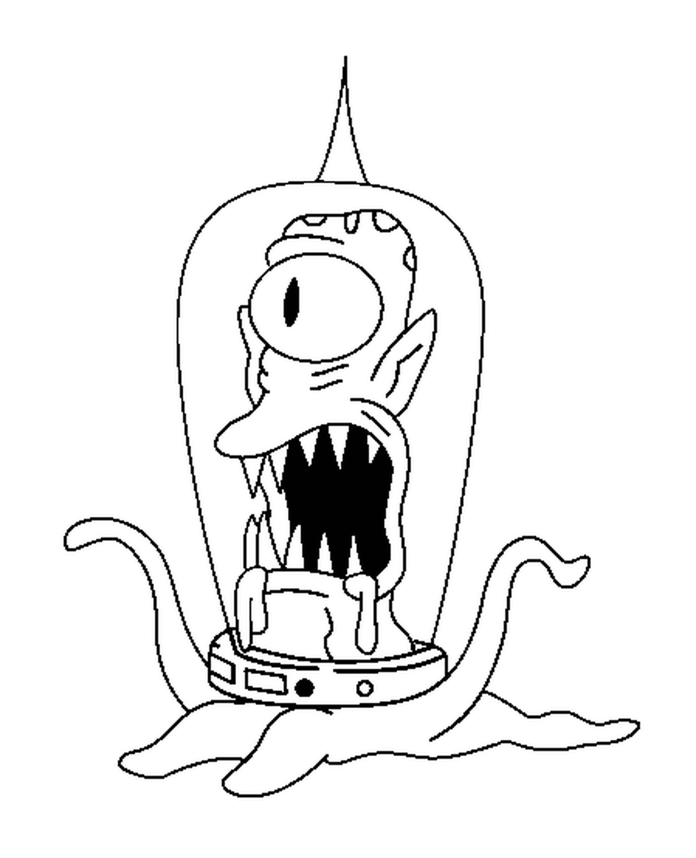   Alien, personnage de dessin animé au visage étrange 