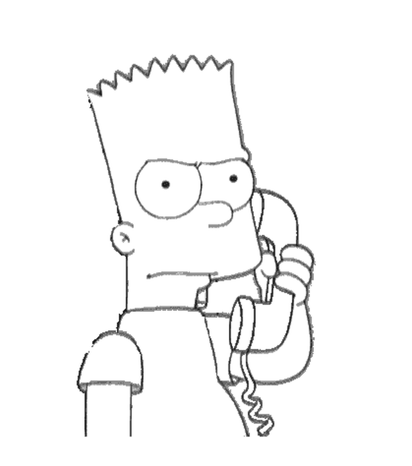   Bart sérieux au téléphone 