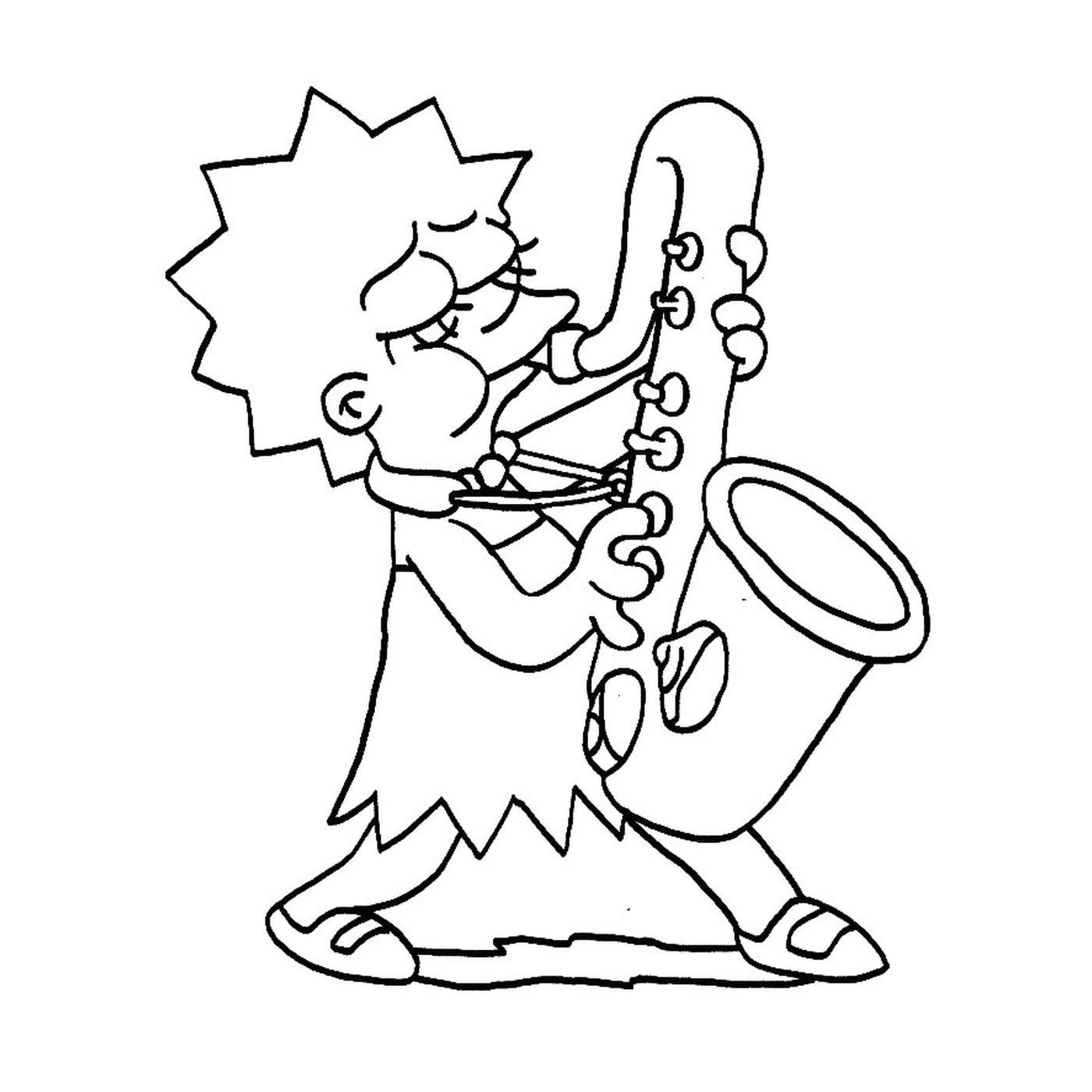   Lisa Simpson joue du saxophone 