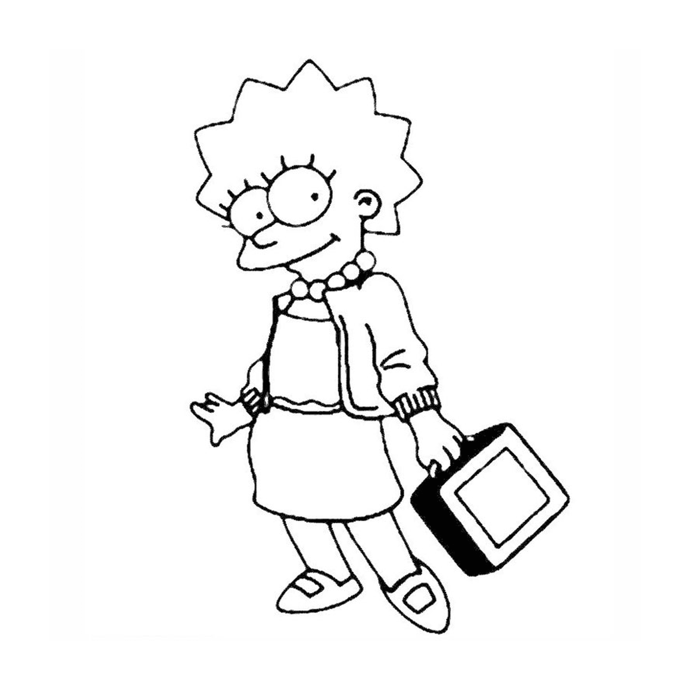  Lisa Simpson avec une valise 