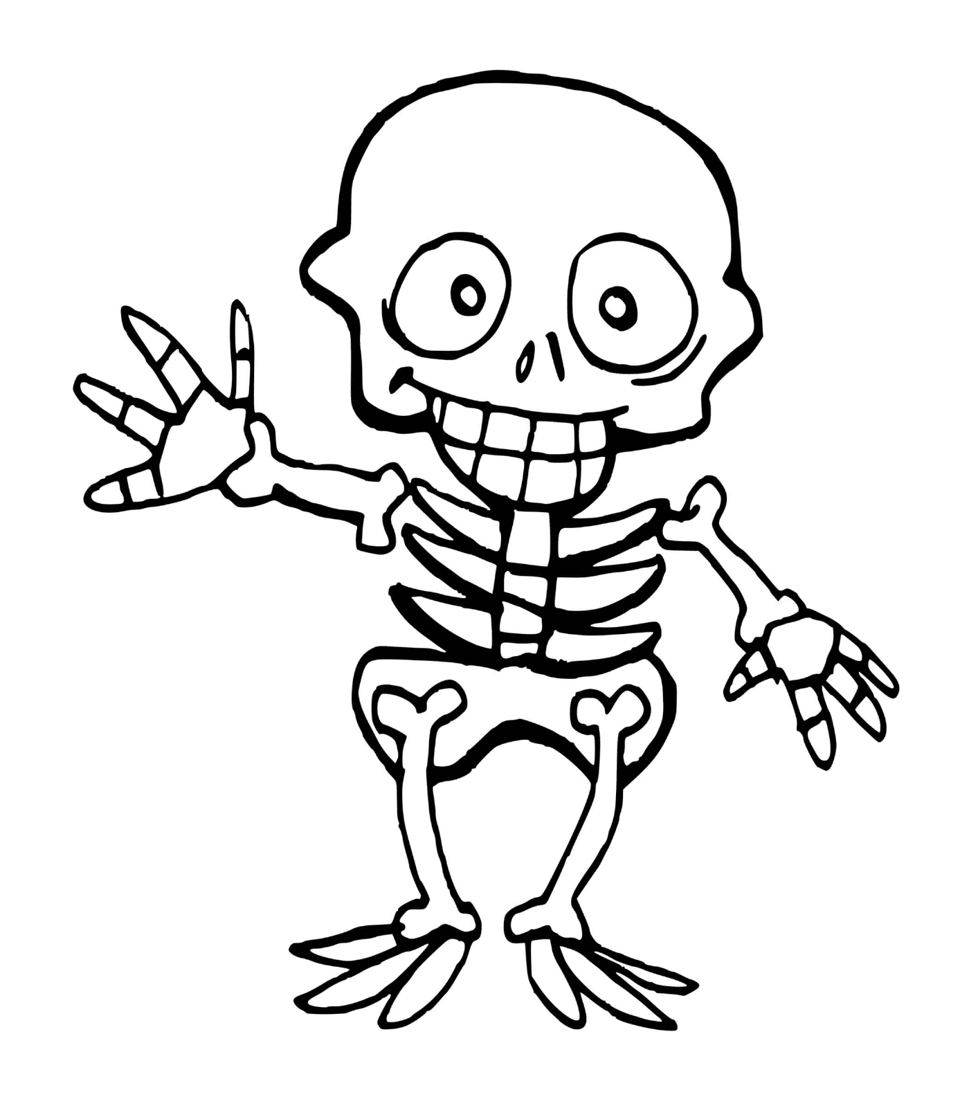   Squelette enfant pour Halloween, mains en l'air 