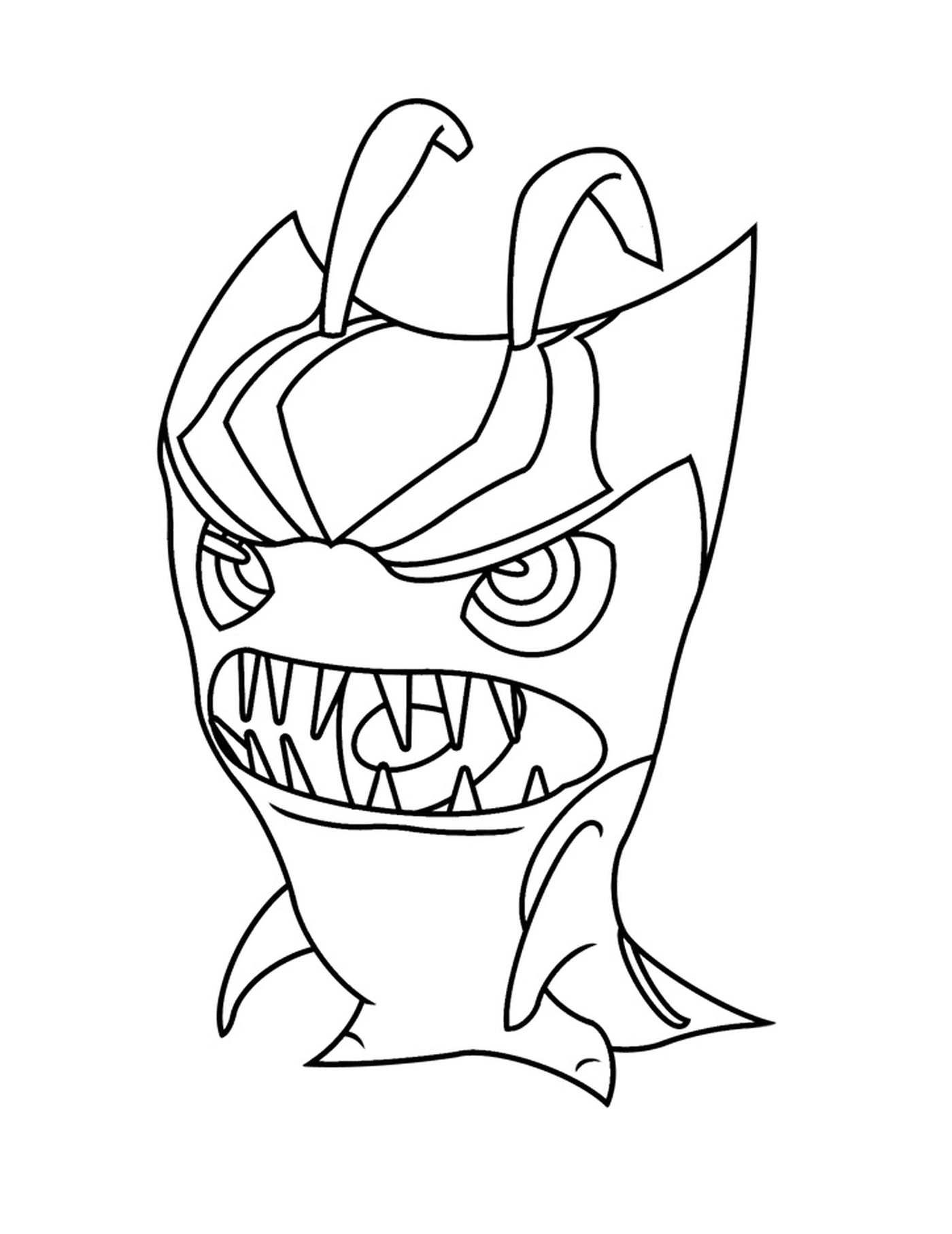   Grimmstoner, tête de monstre avec un visage 
