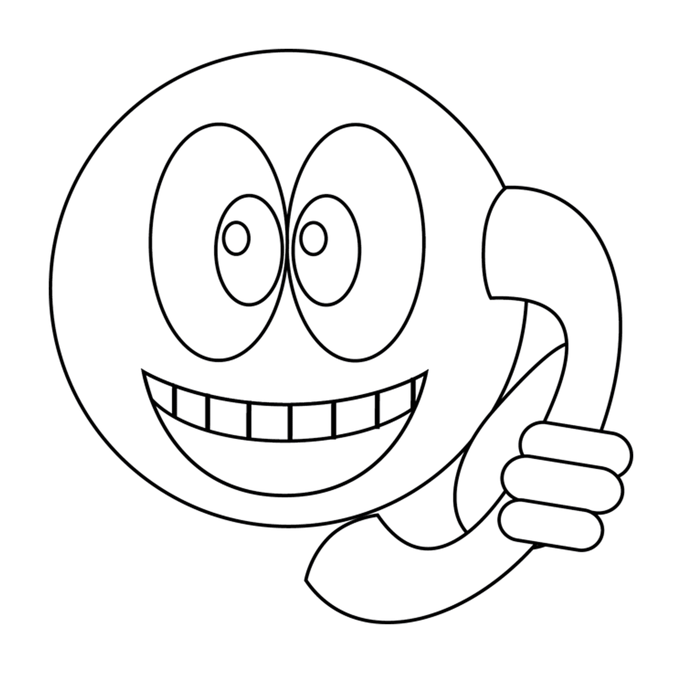   Smiley tenant téléphone 