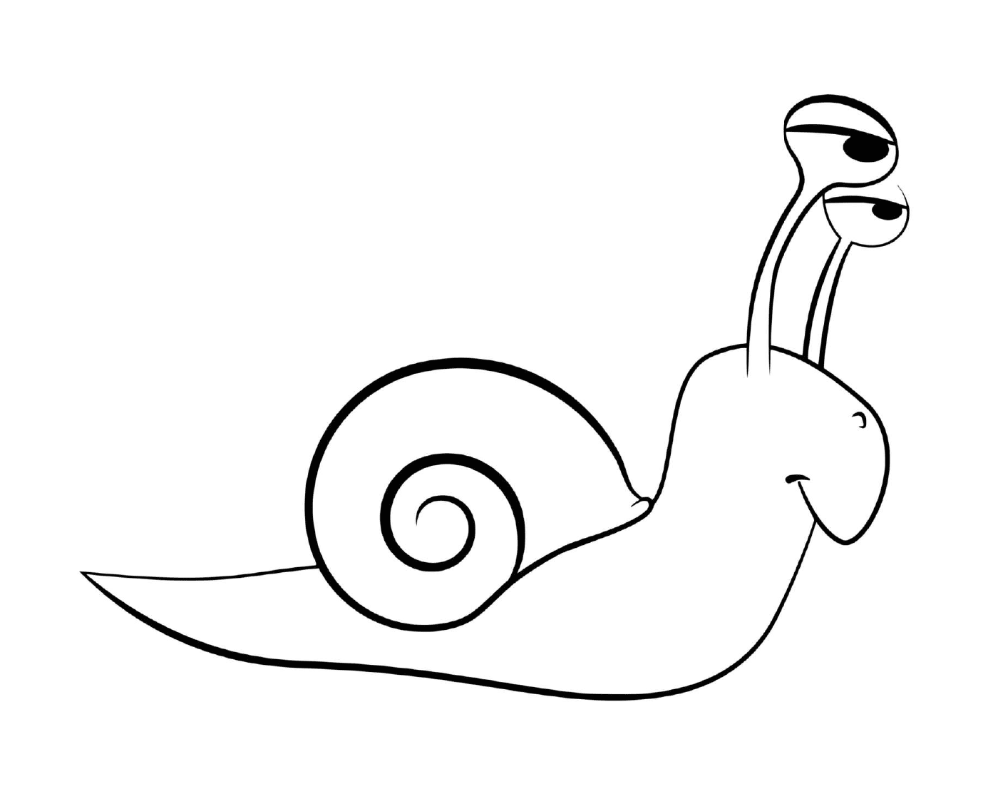   Petit escargot rigolo en dessin animé 