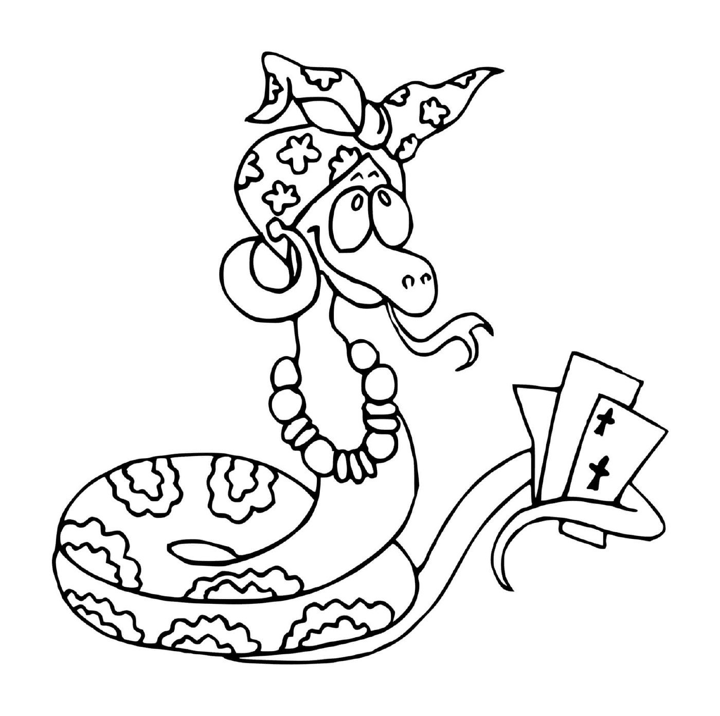   Serpent qui joue aux cartes 