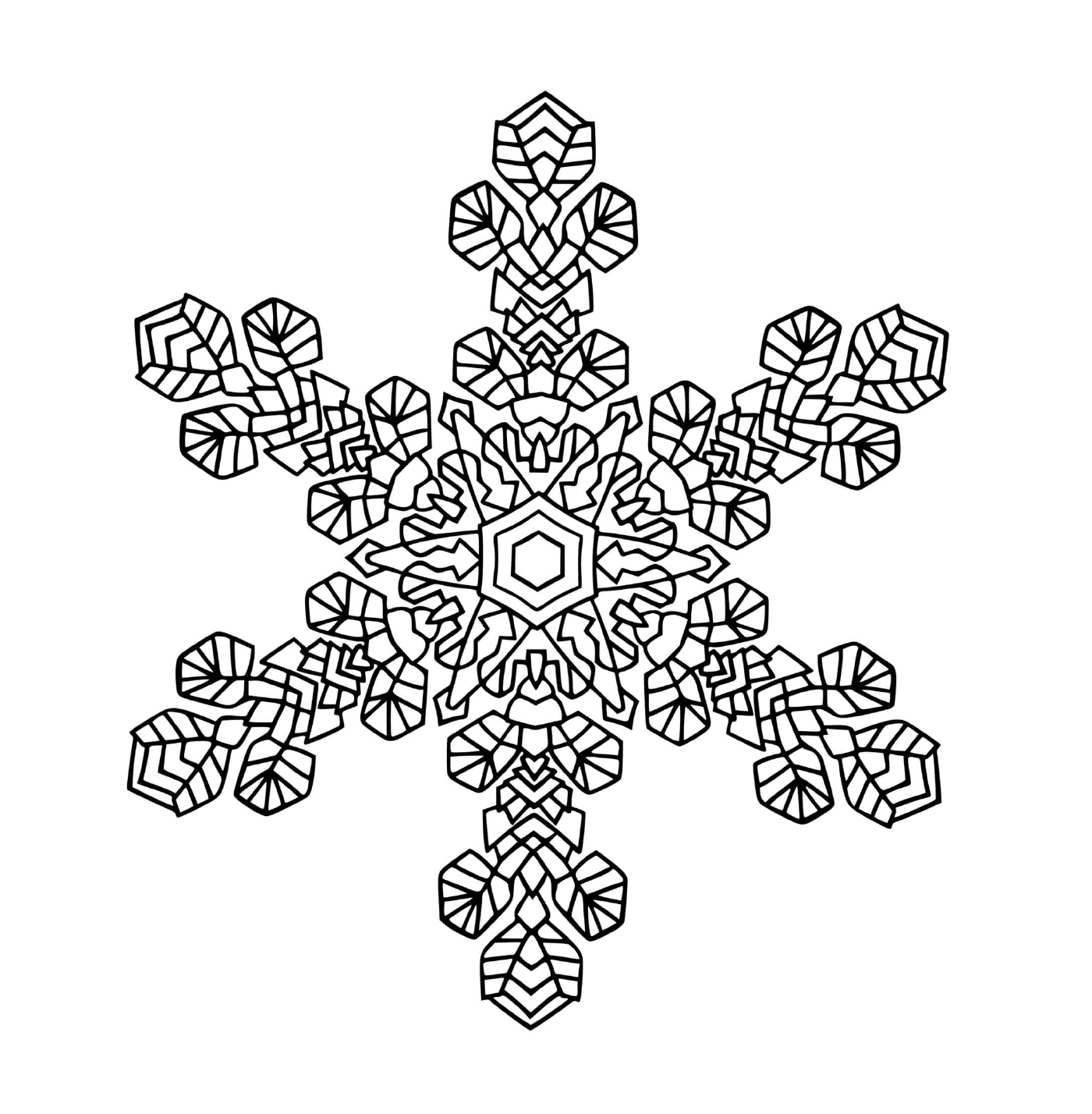   Un magnifique flocon de neige en mandala 