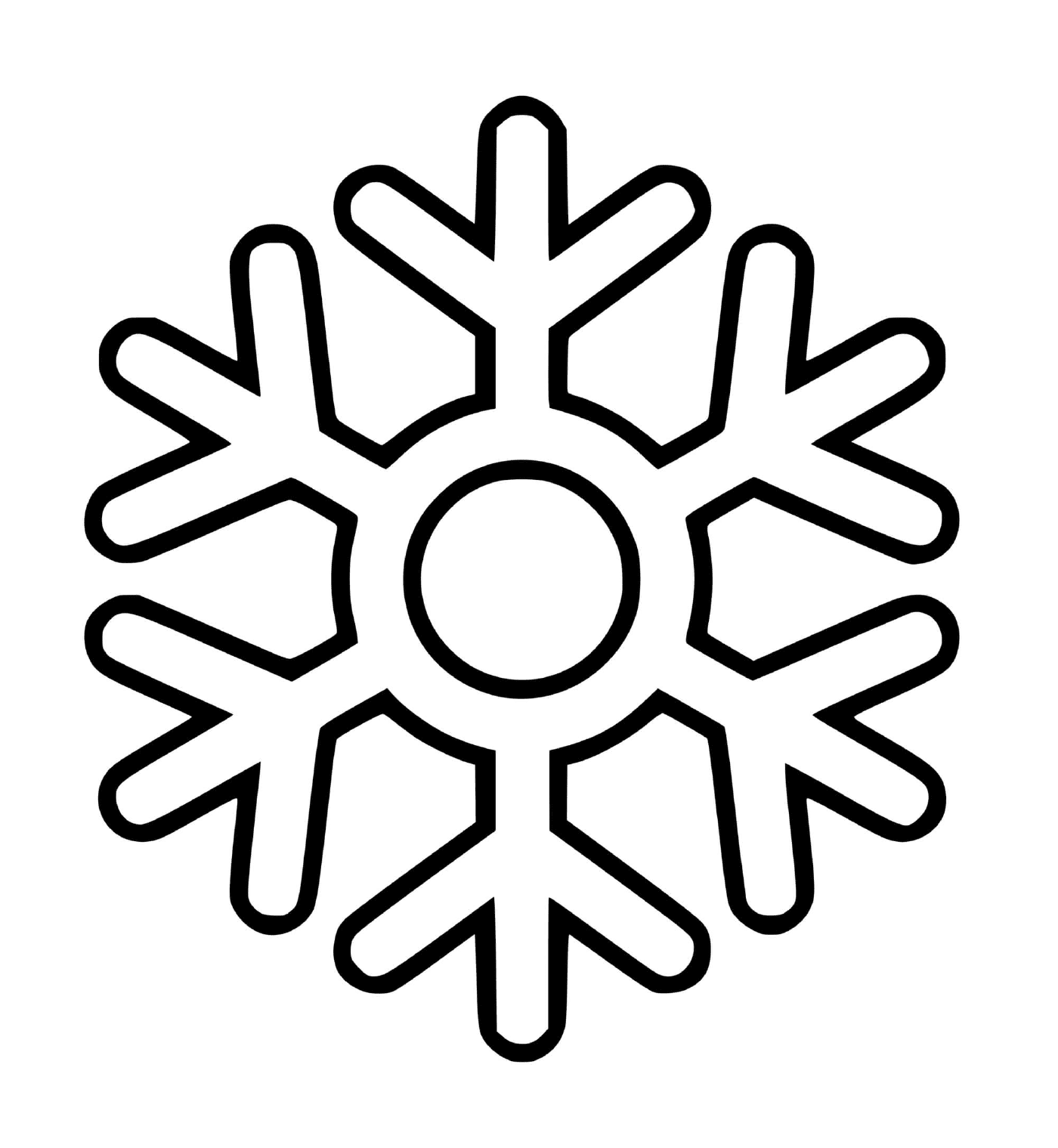   Un flocon de neige avec un cercle simple 