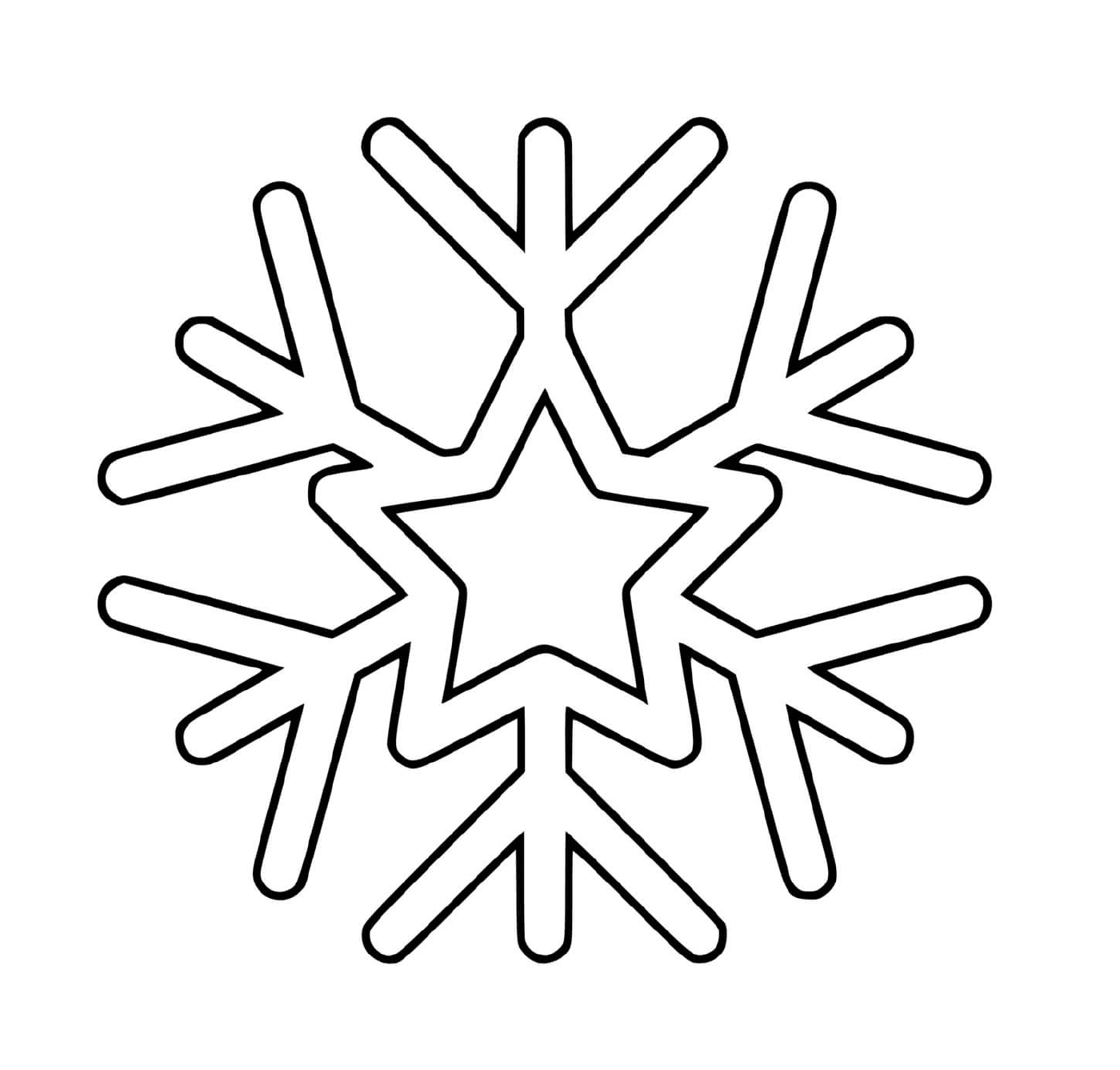   Un flocon de neige avec une étoile 