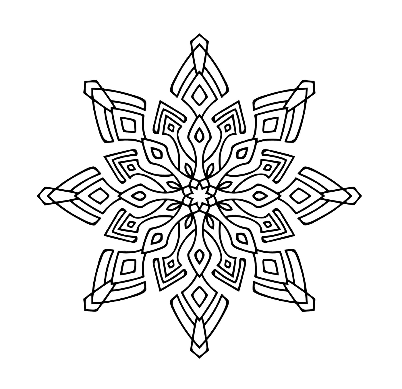   Un design de flocon de neige moderne en mandala 