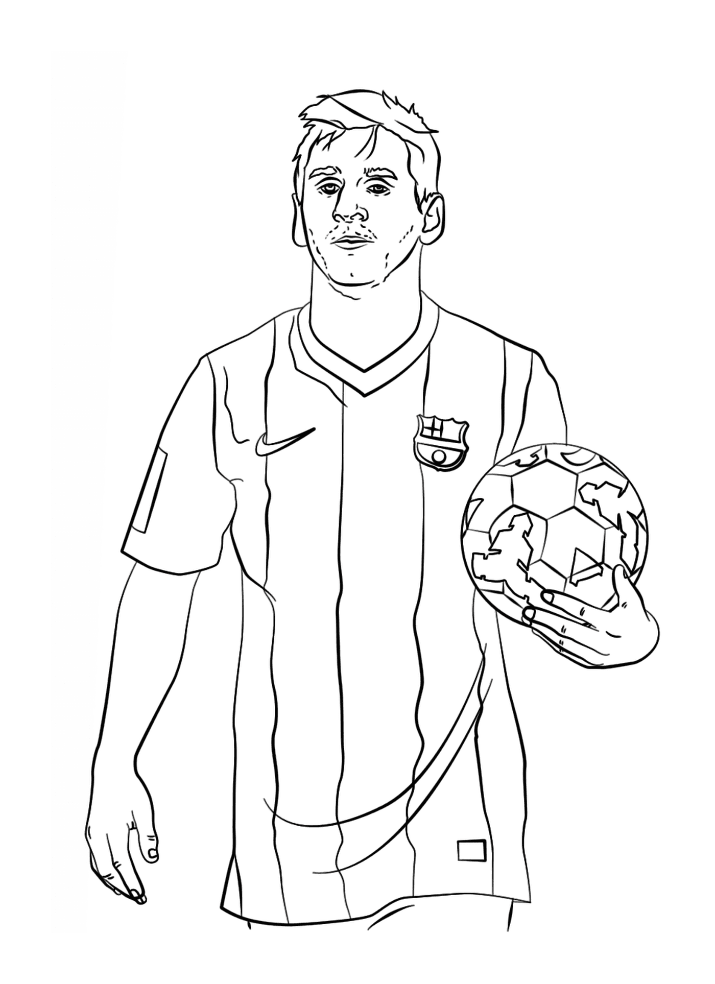   Un homme tenant un ballon de football dans sa main 