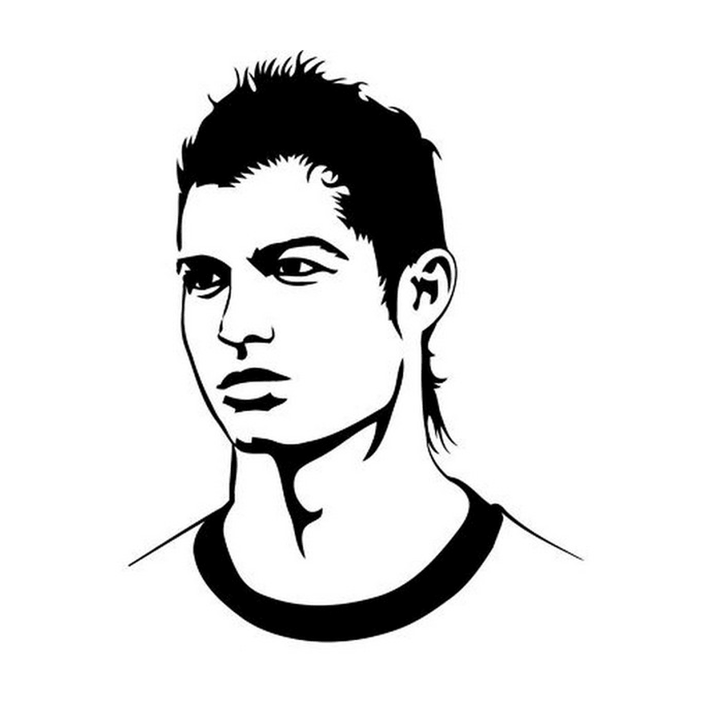   Cristiano Ronaldo avec un visage, CR7, Portugal, Real Madrid 