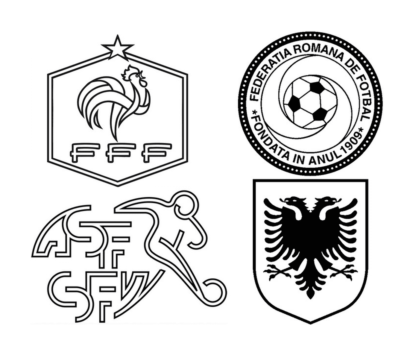   Les logos de quatre équipes de football 