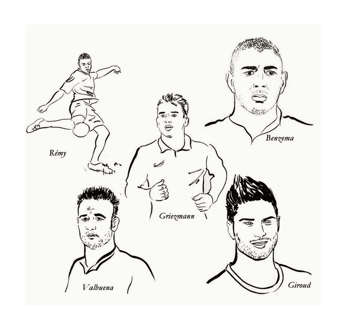   Karim Benzema, Griezmann et d'autres joueurs de football 