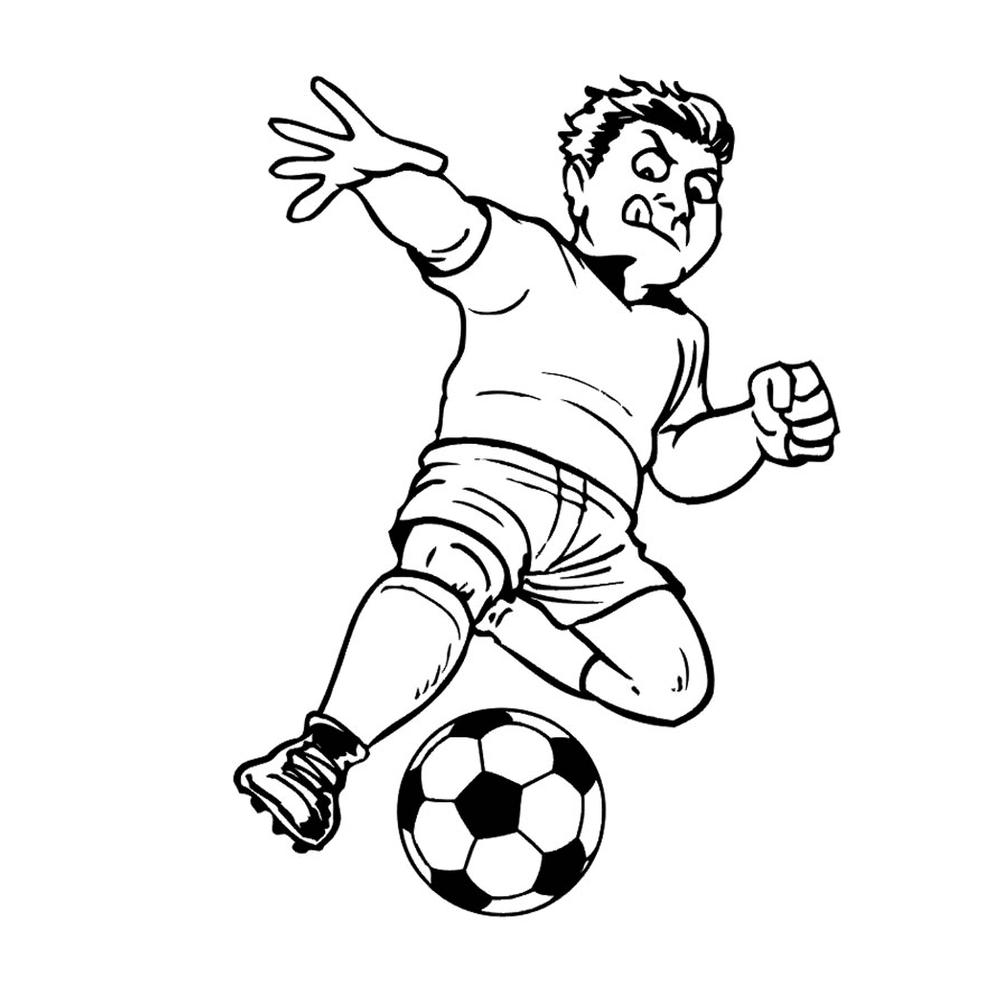   Un homme joue au football 