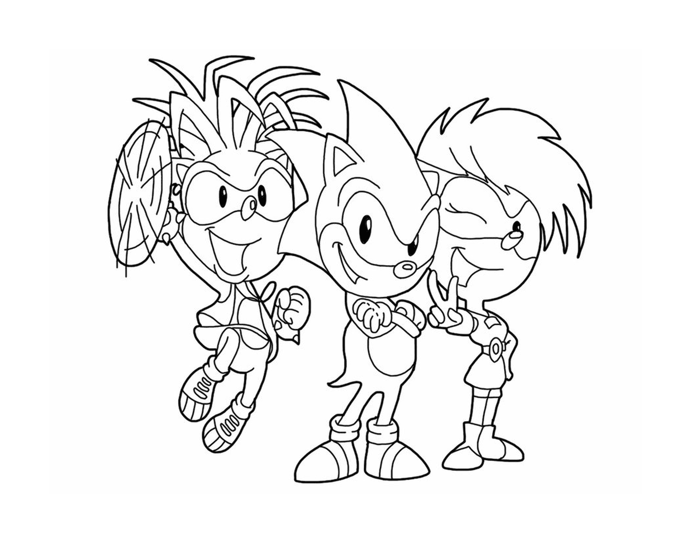   Super Sonic et ses amis ensemble 
