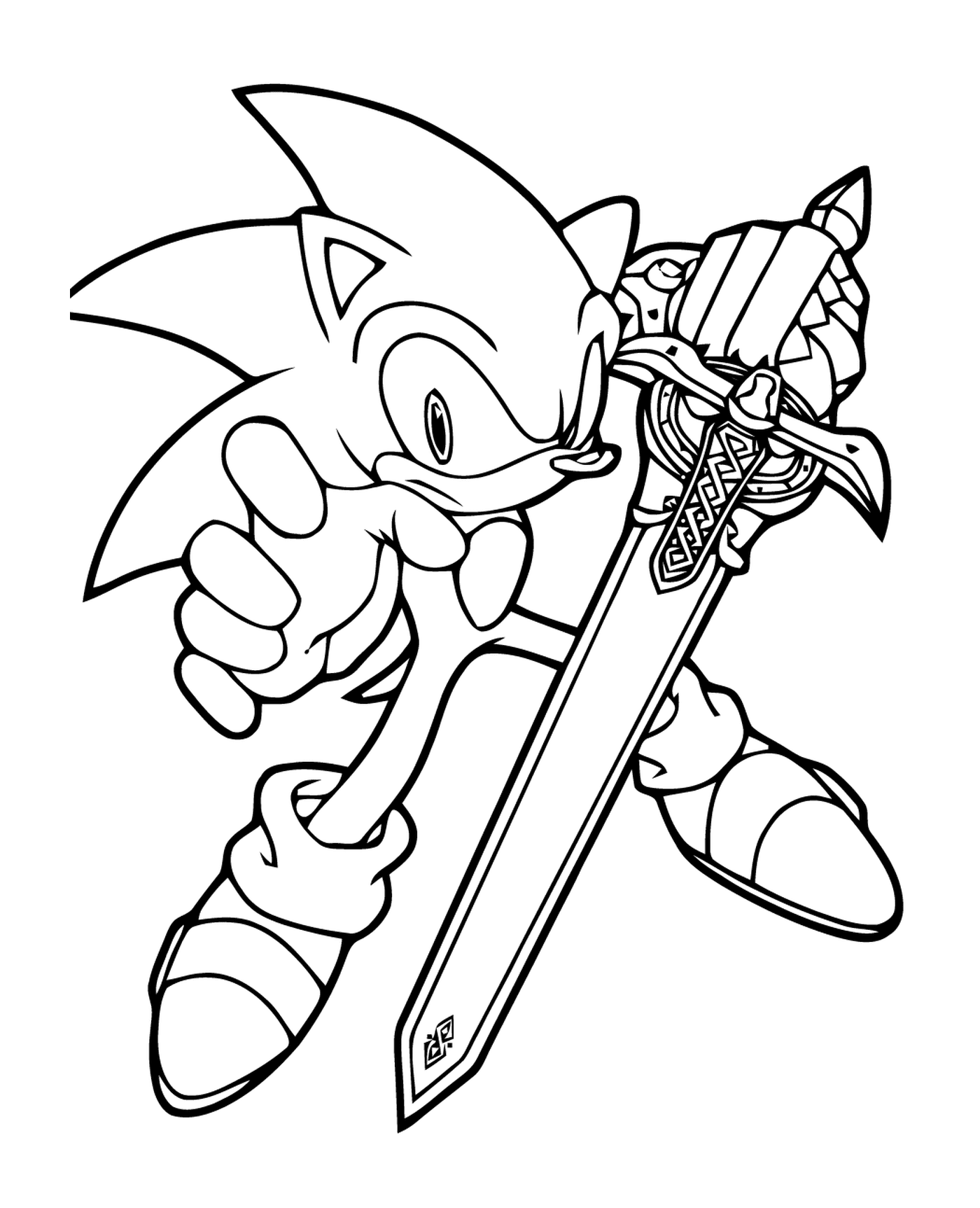   Sonic tenant une épée 