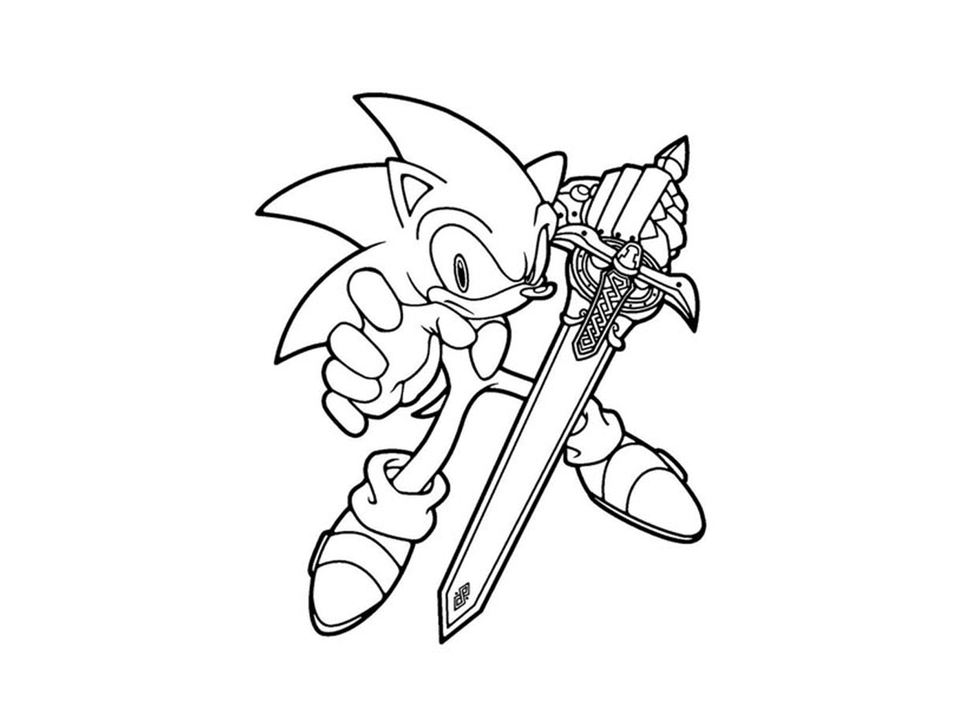   Sonic tenant une épée 