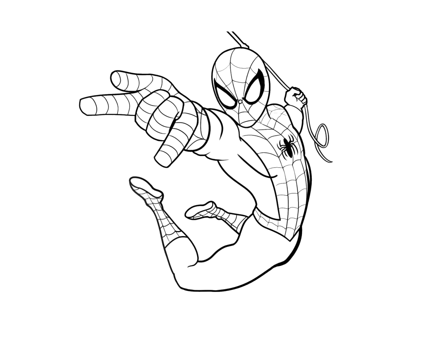   Spider-Man sautant dans les airs 