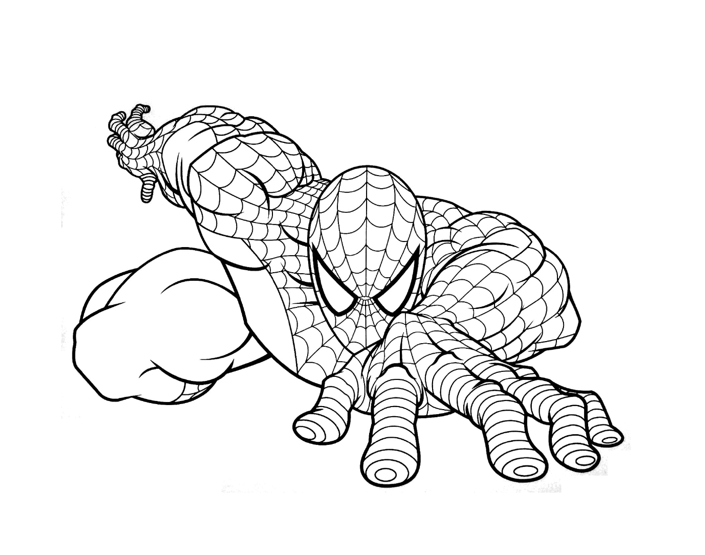   Spiderman représenté en dessin 