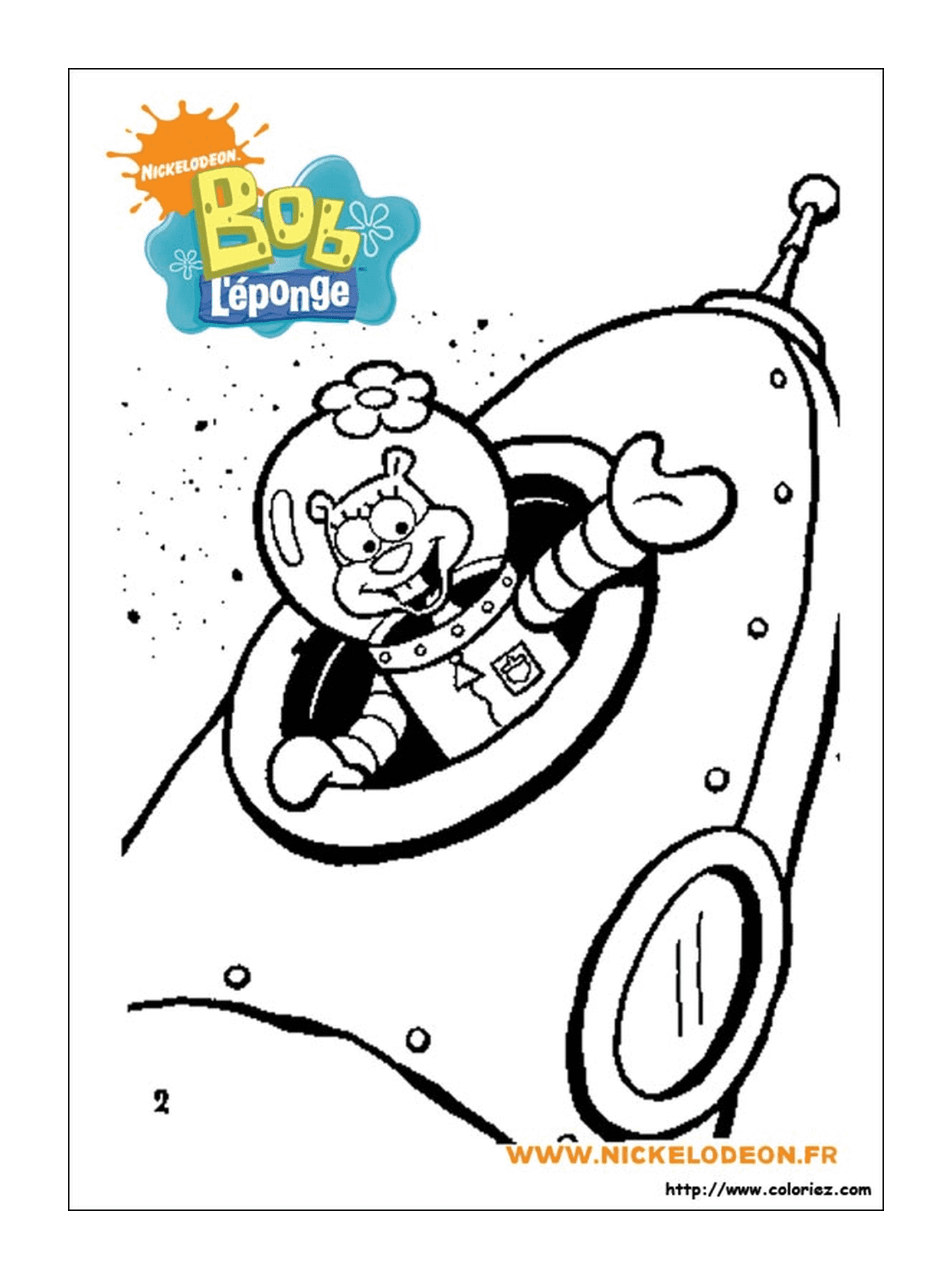   Bob l'éponge, un personnage de dessin animé, habillé en astronaute 