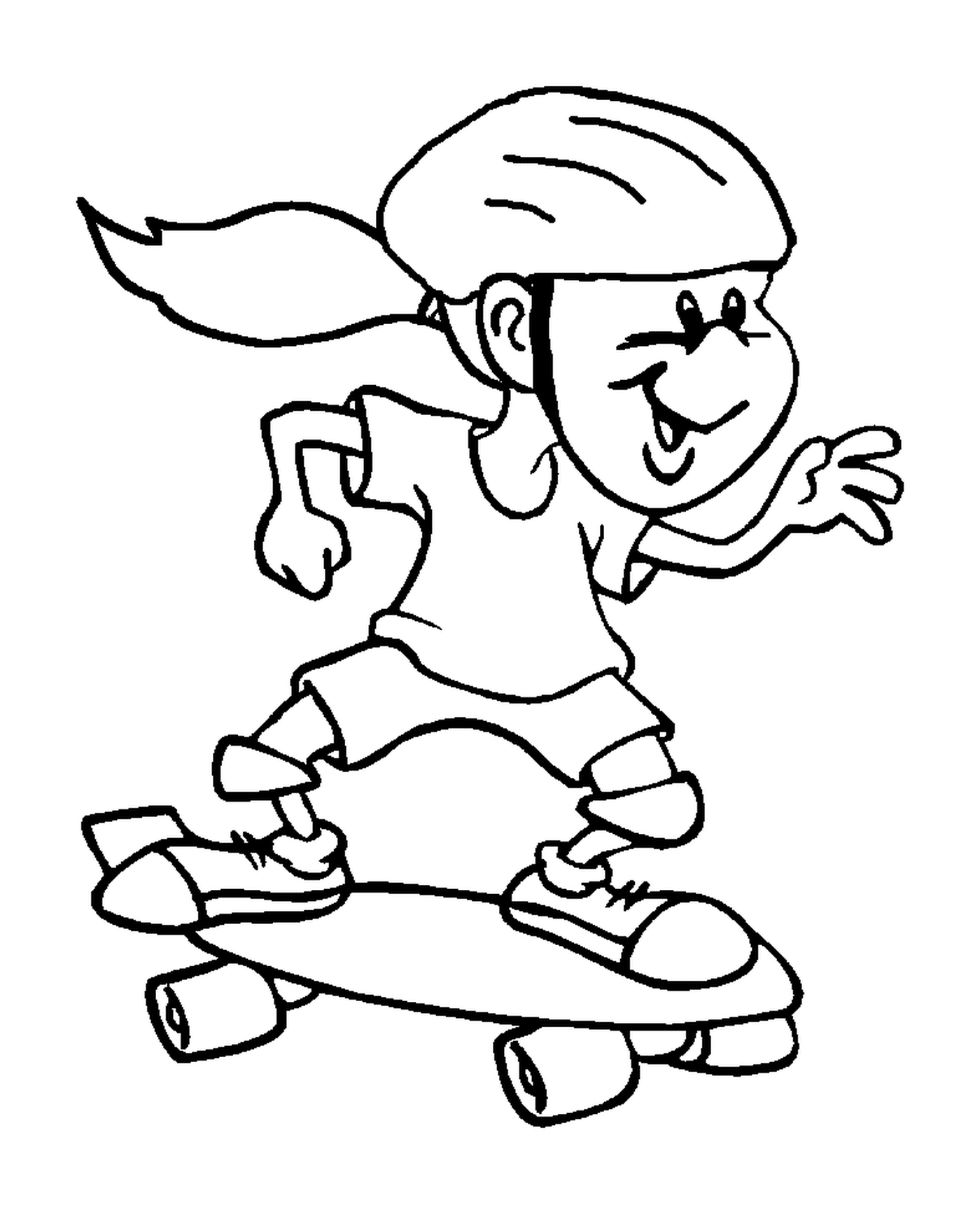  Sport, skate, garçon en skateboard 