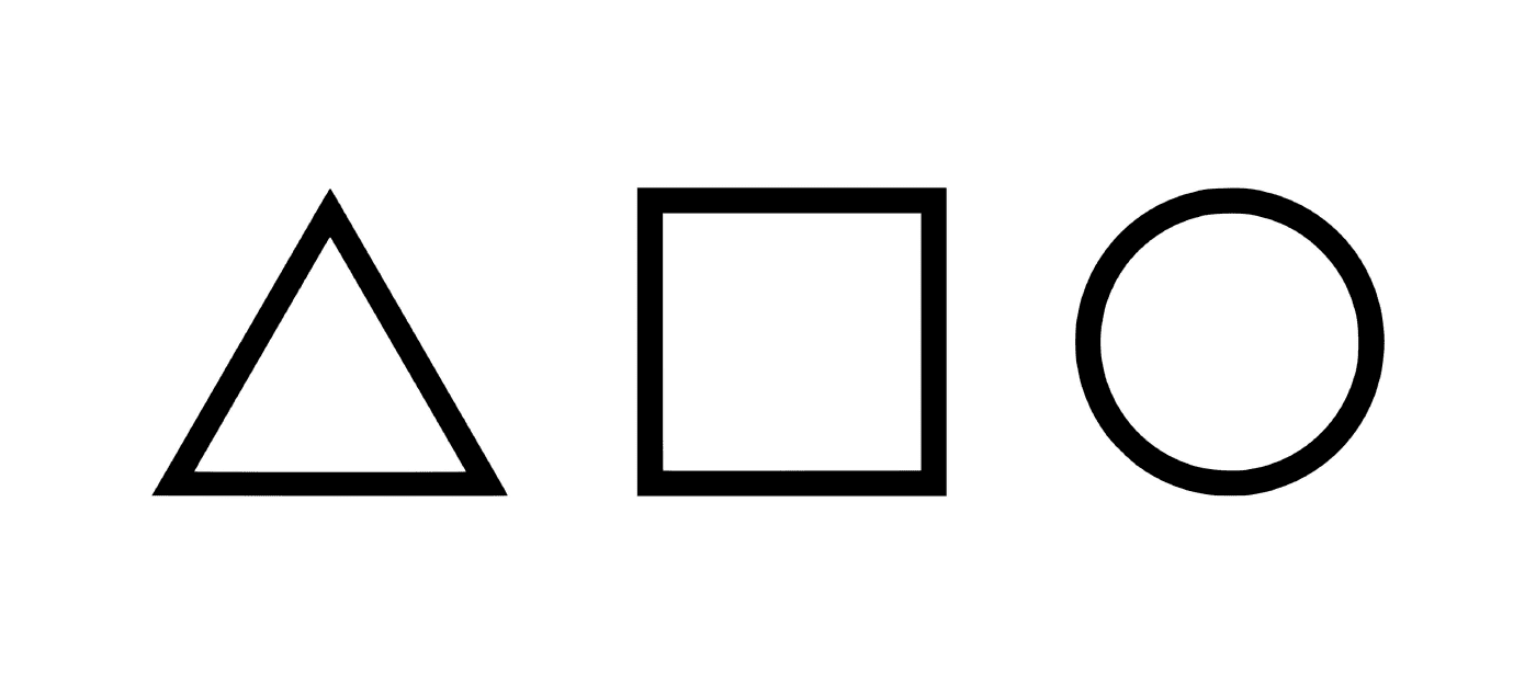  Symboles cercle carré triangle
