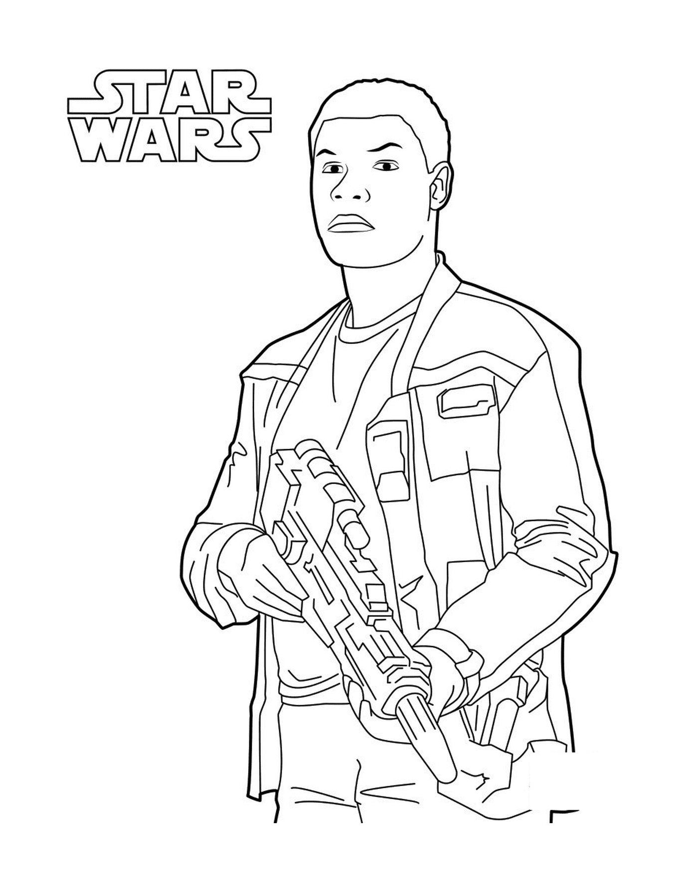   Finn avec un pistolet dans Star Wars 7 