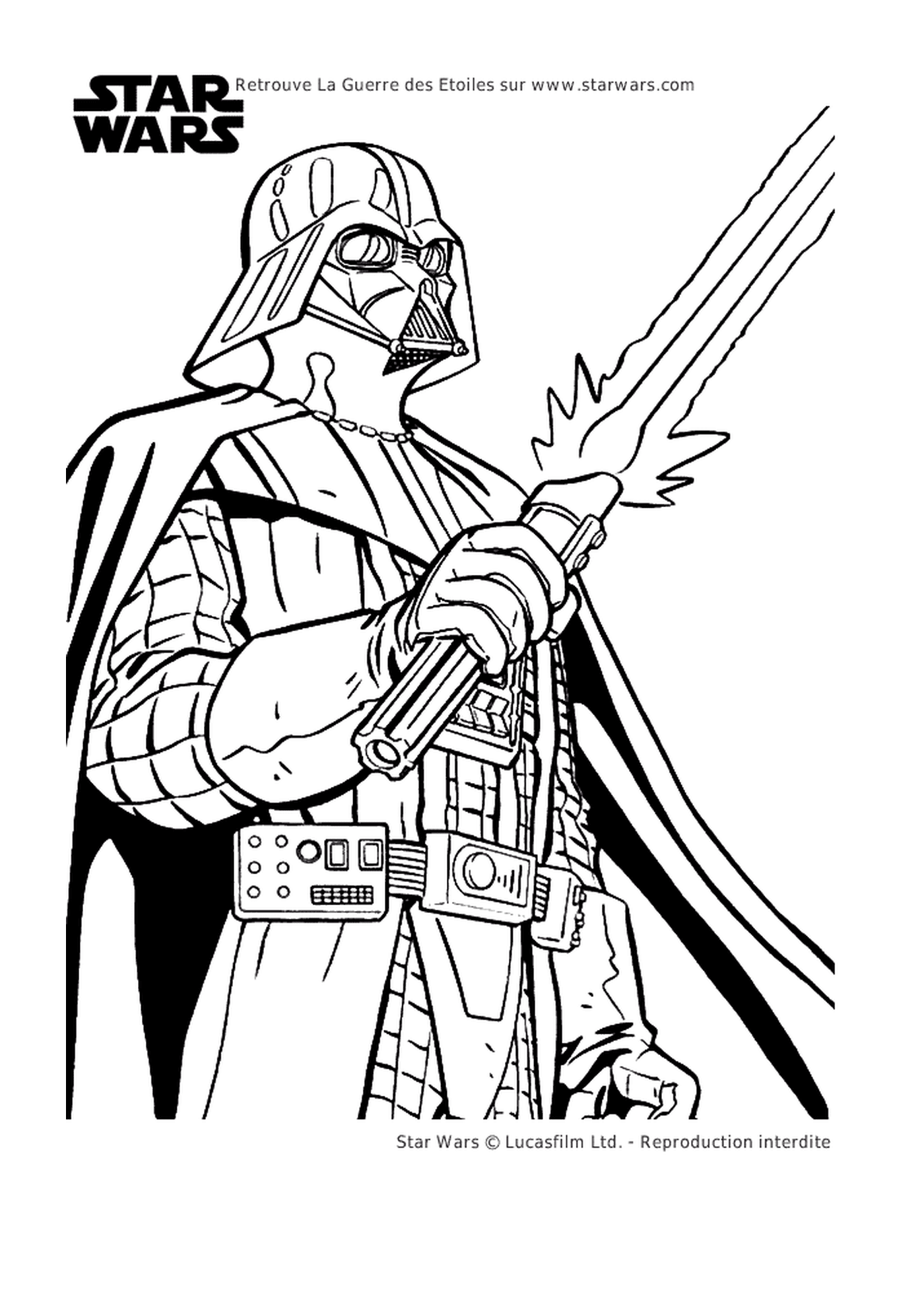   Darth Vader brandissant un sabre 