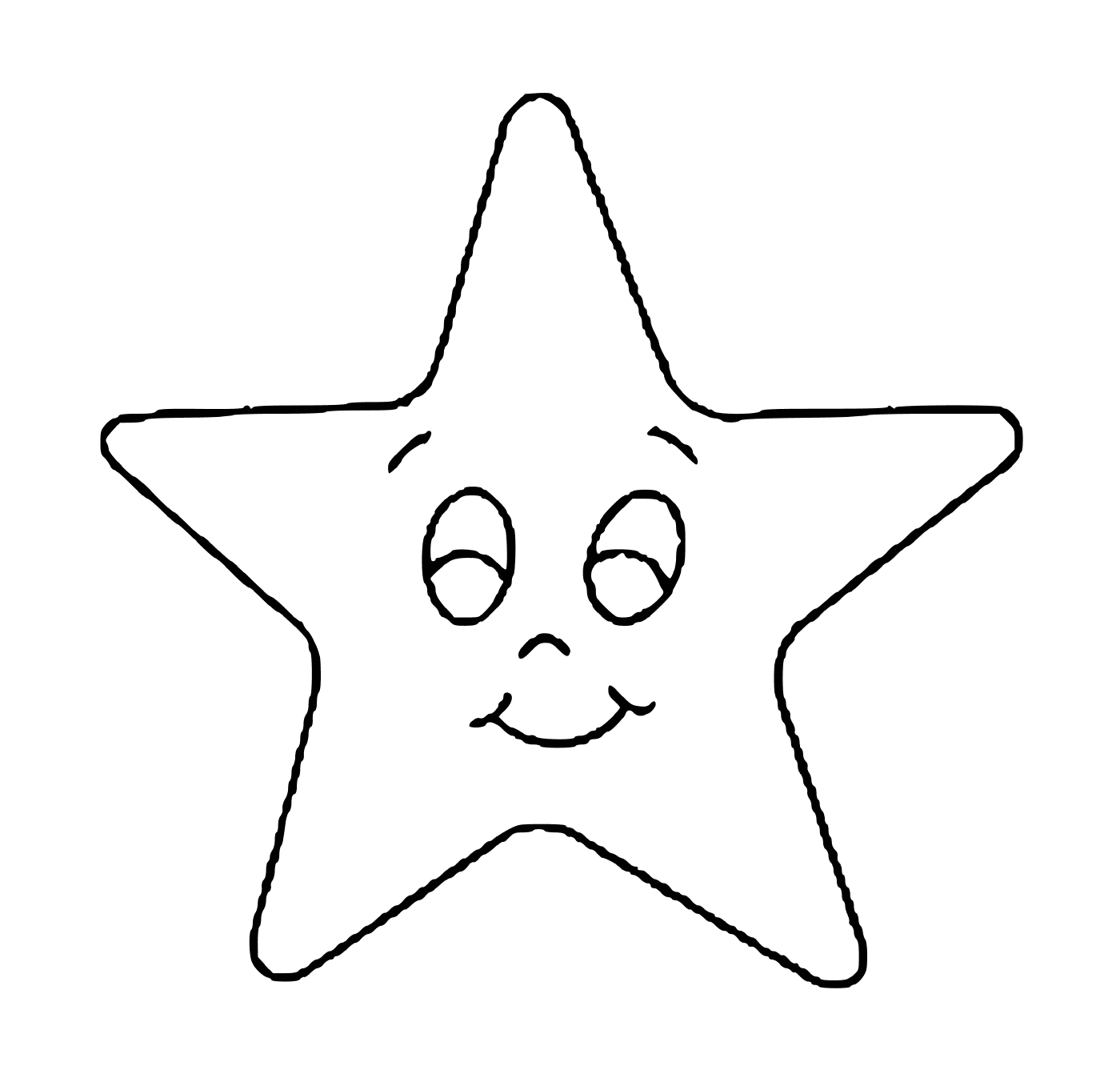   Une étoile avec un visage souriant 