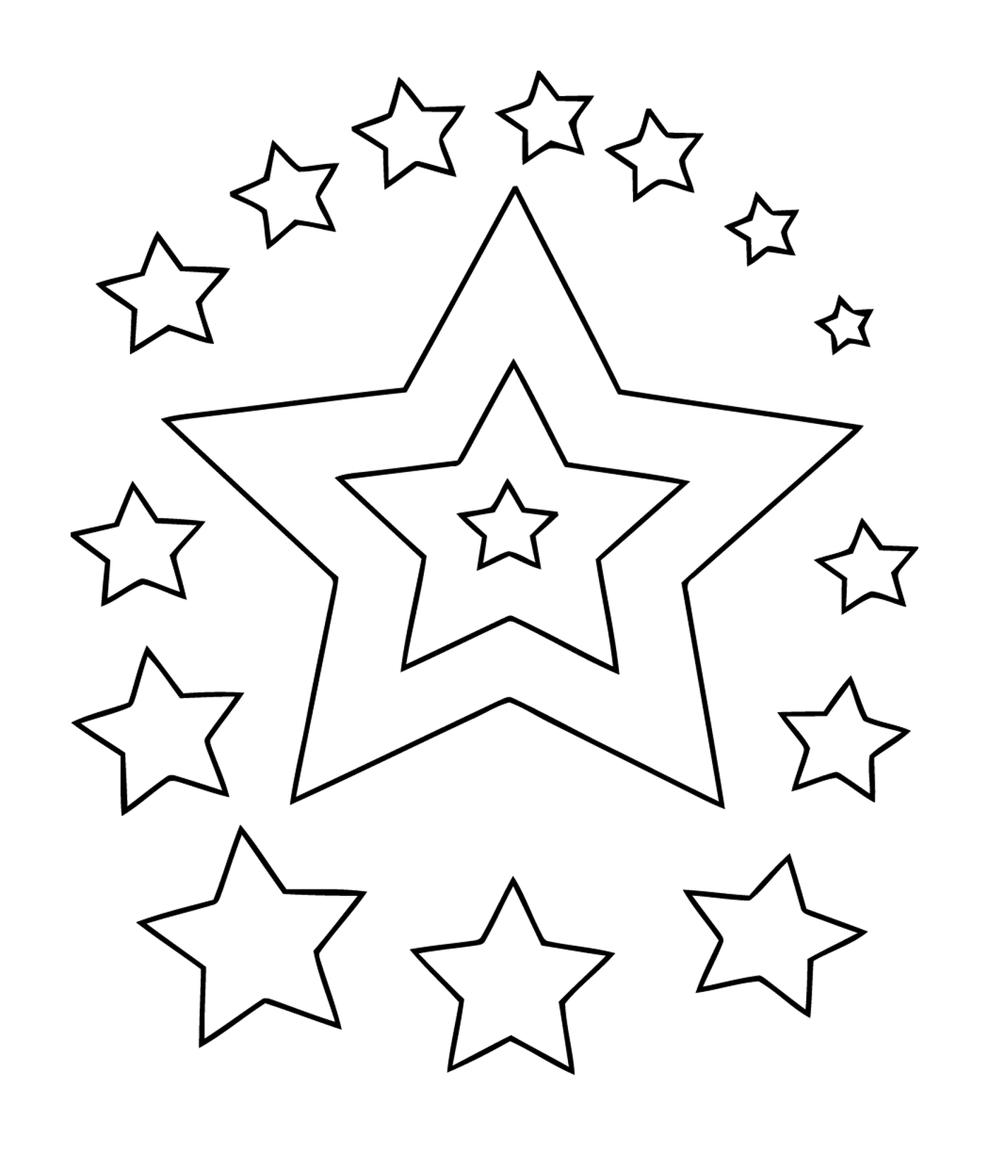   Un ensemble d'étoiles éblouissantes 