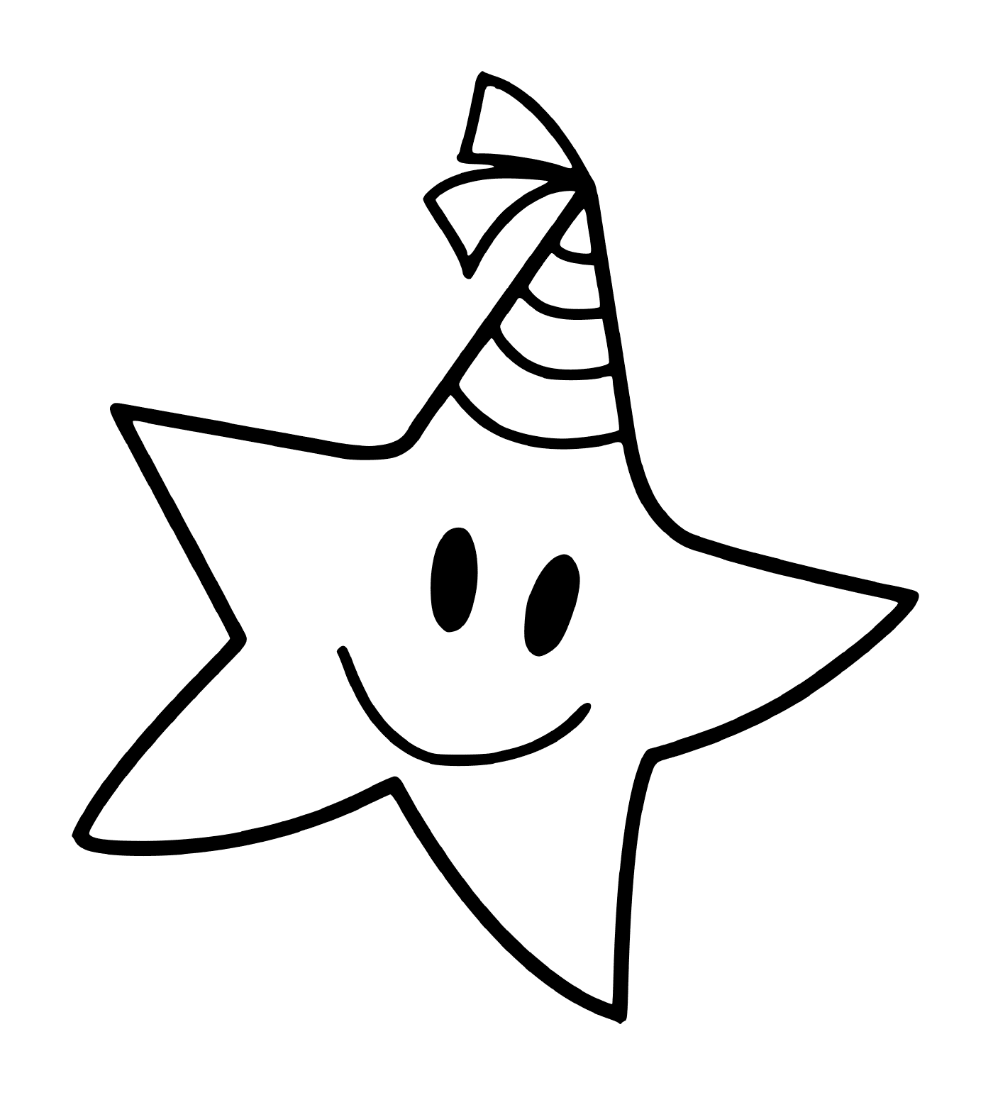   Une étoile avec un chapeau de fête 