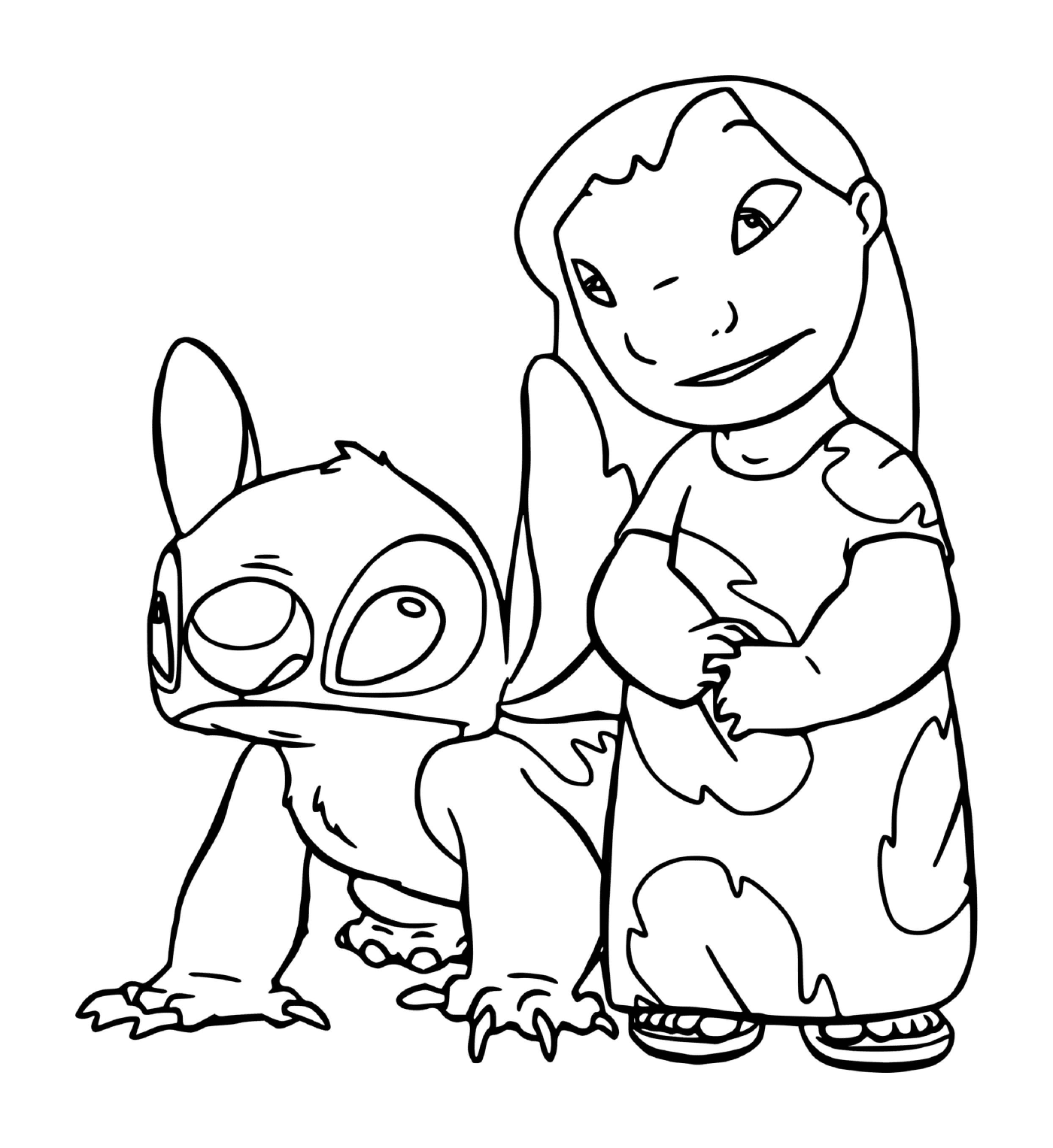   Stitch et Lilo en pyjama nocturne 