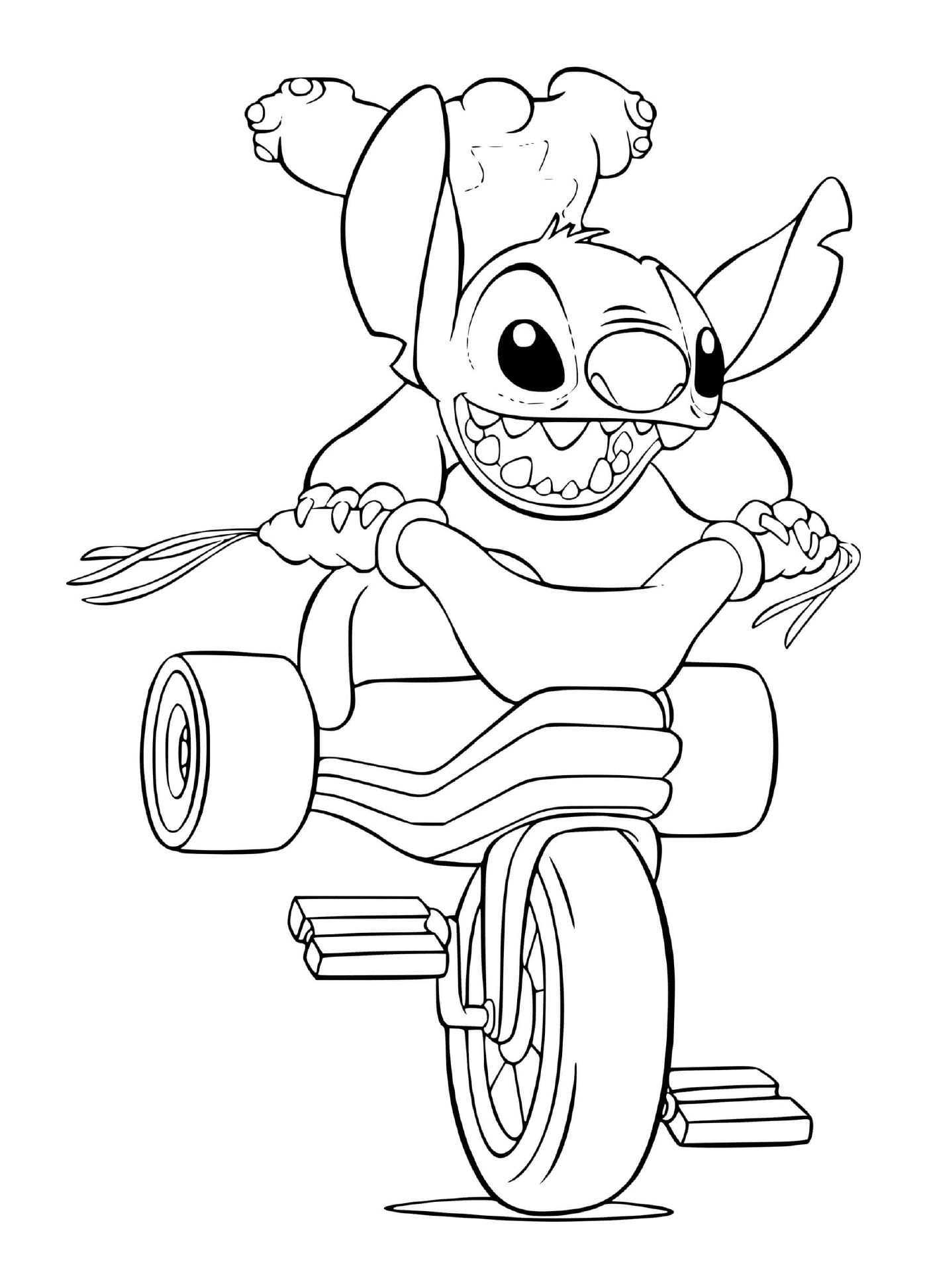  Lilo et Stitch en course de moto 