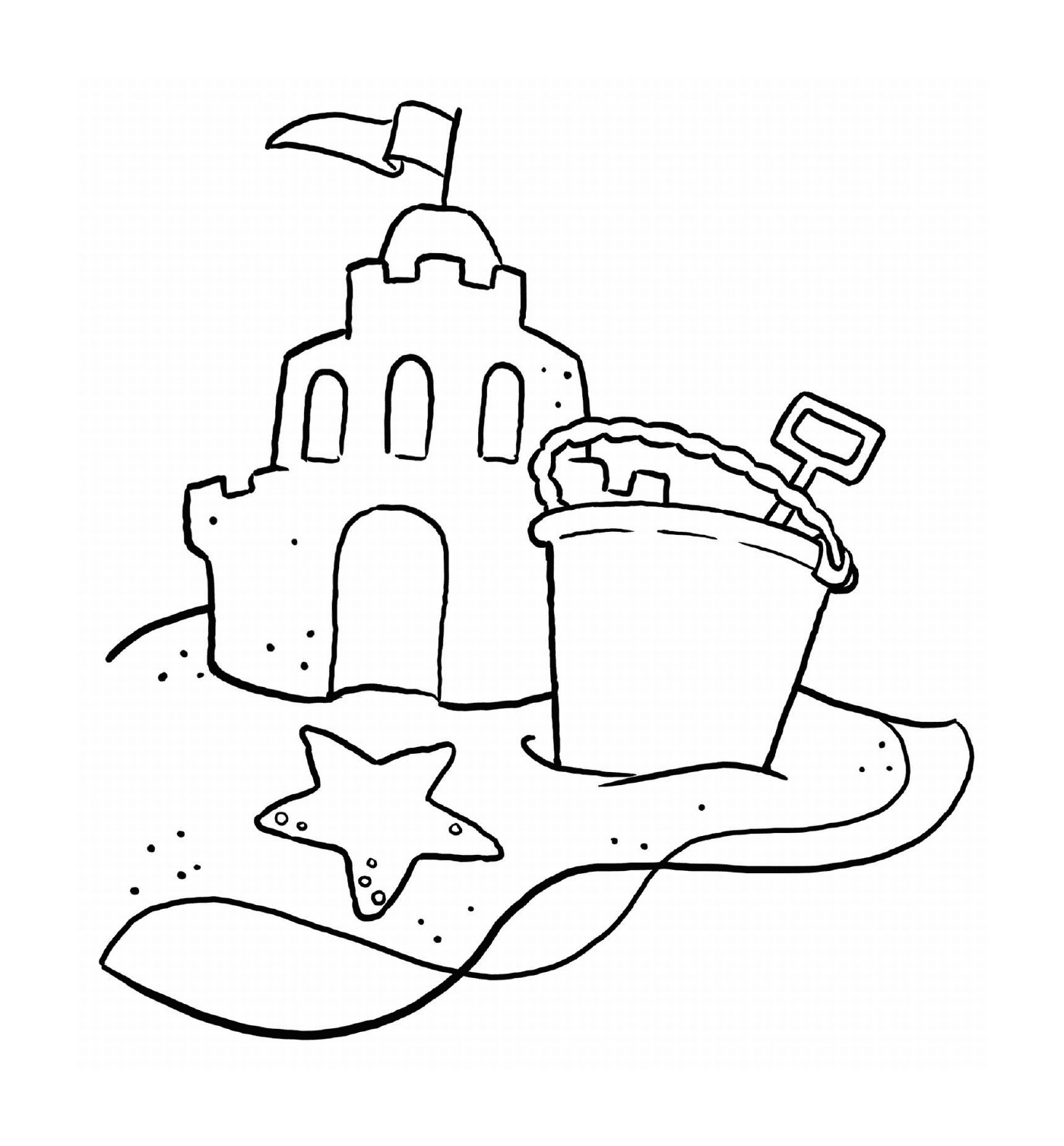   Un château de sable en vacances d'été 