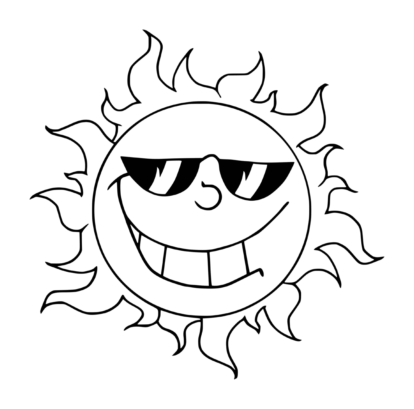   Soleil cool avec lunettes 
