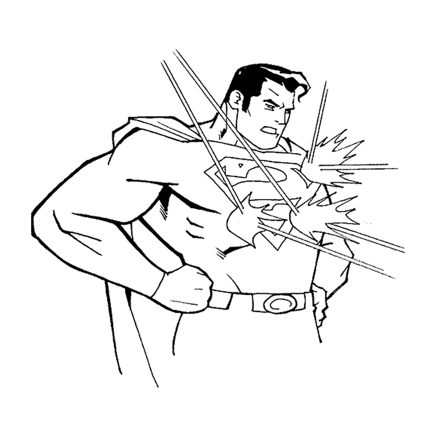   Superman repousse des rayons lasers 