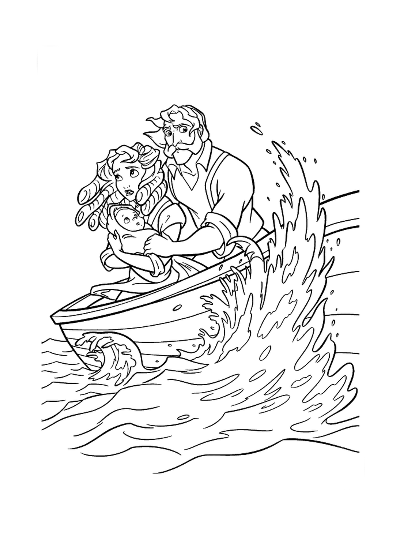   Un couple dans un bateau 